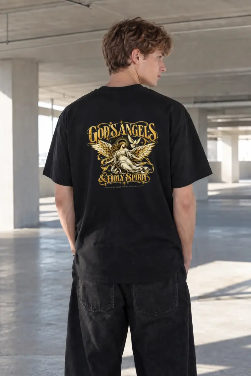 "God's Angels" Heavyweight Unisex Crewneck T-shirt | Gildan 5000