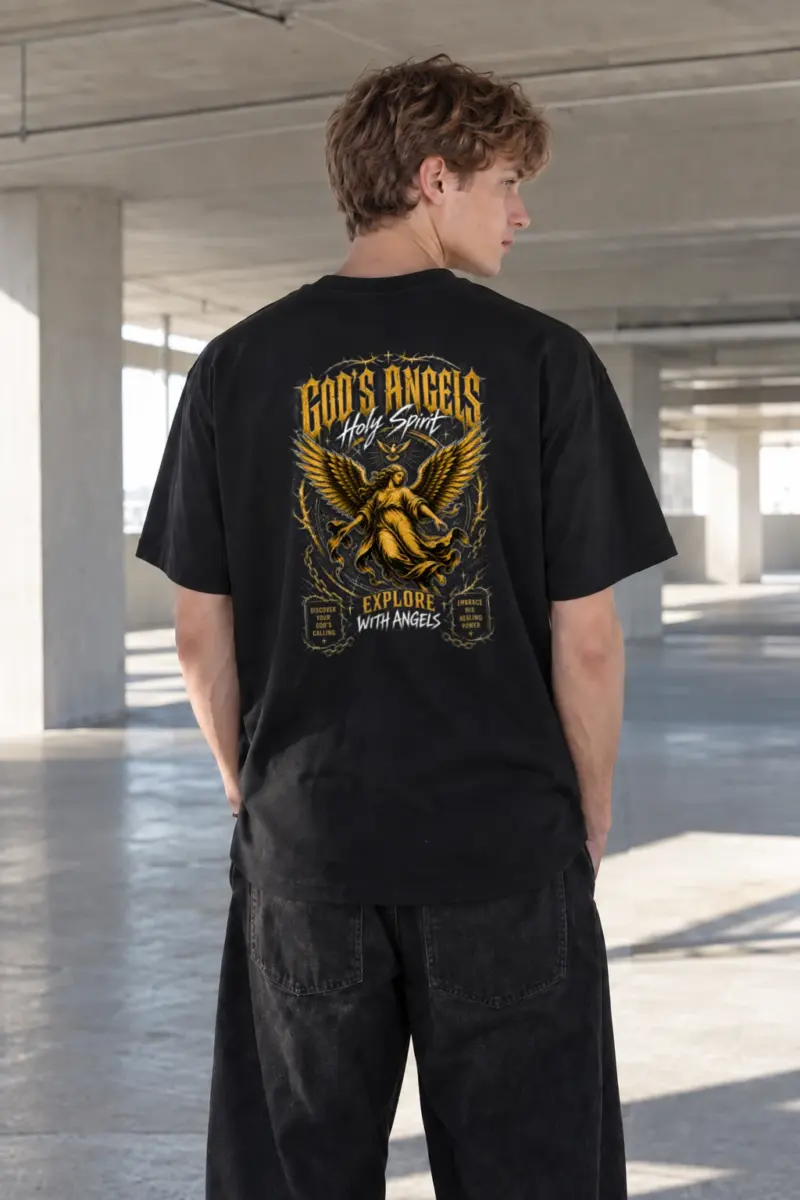 "God's Angels" Heavyweight Unisex Crewneck T-shirt | Gildan 5000