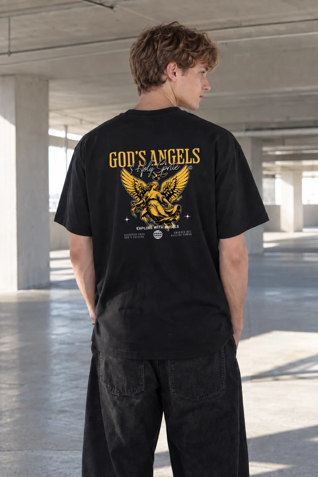 "God's Angels" Heavyweight Unisex Crewneck T-shirt | Gildan 5000