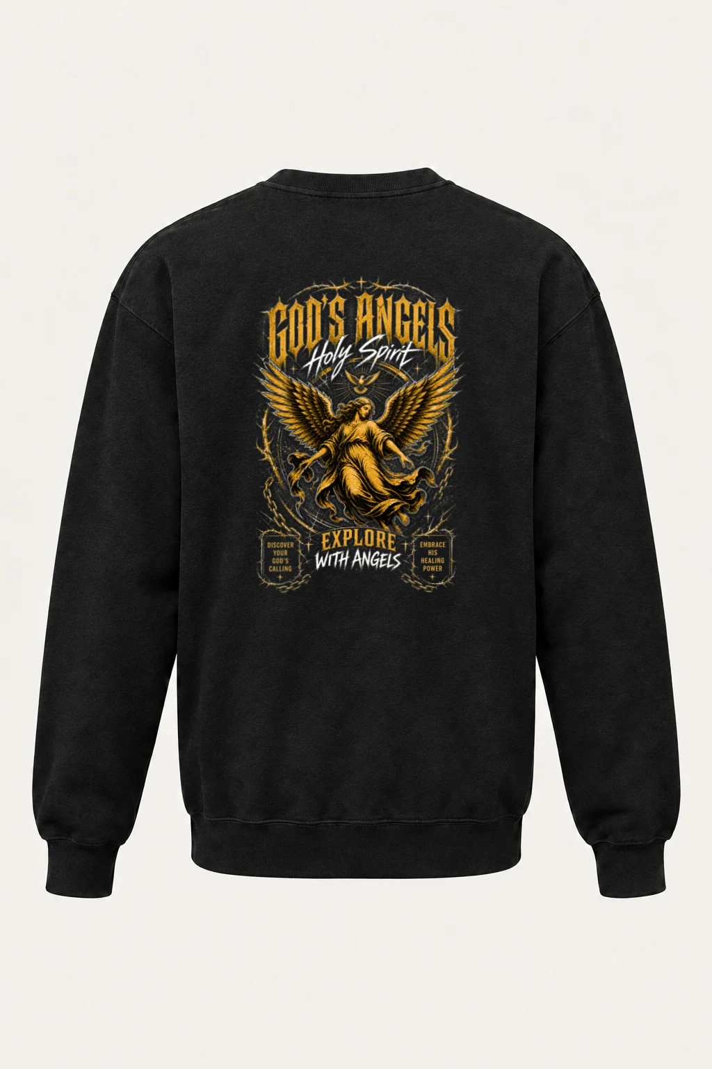 "God's Angels" Unisex Sponge Fleece Crewneck Sweatshirt | Bella + Canvas 3901