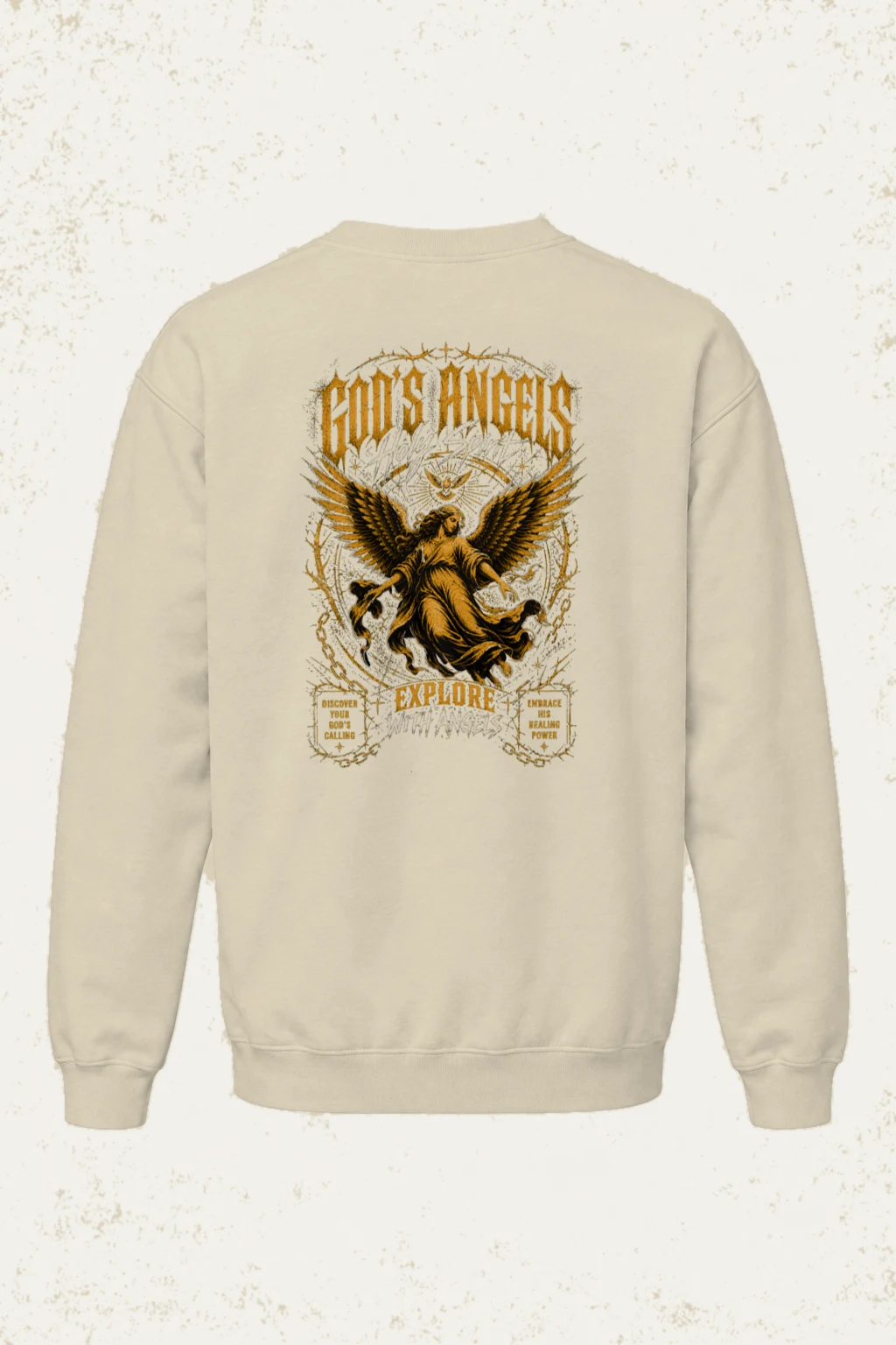 "God's Angels" Unisex Sponge Fleece Crewneck Sweatshirt | Bella + Canvas 3901