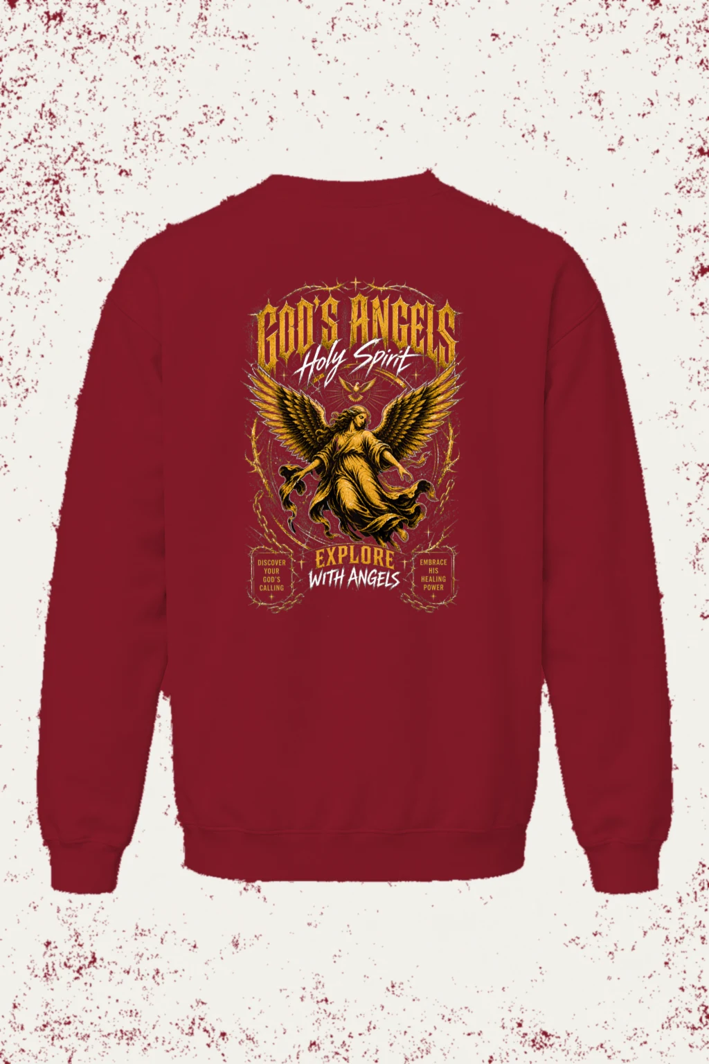 "God's Angels" Unisex Sponge Fleece Crewneck Sweatshirt | Bella + Canvas 3901