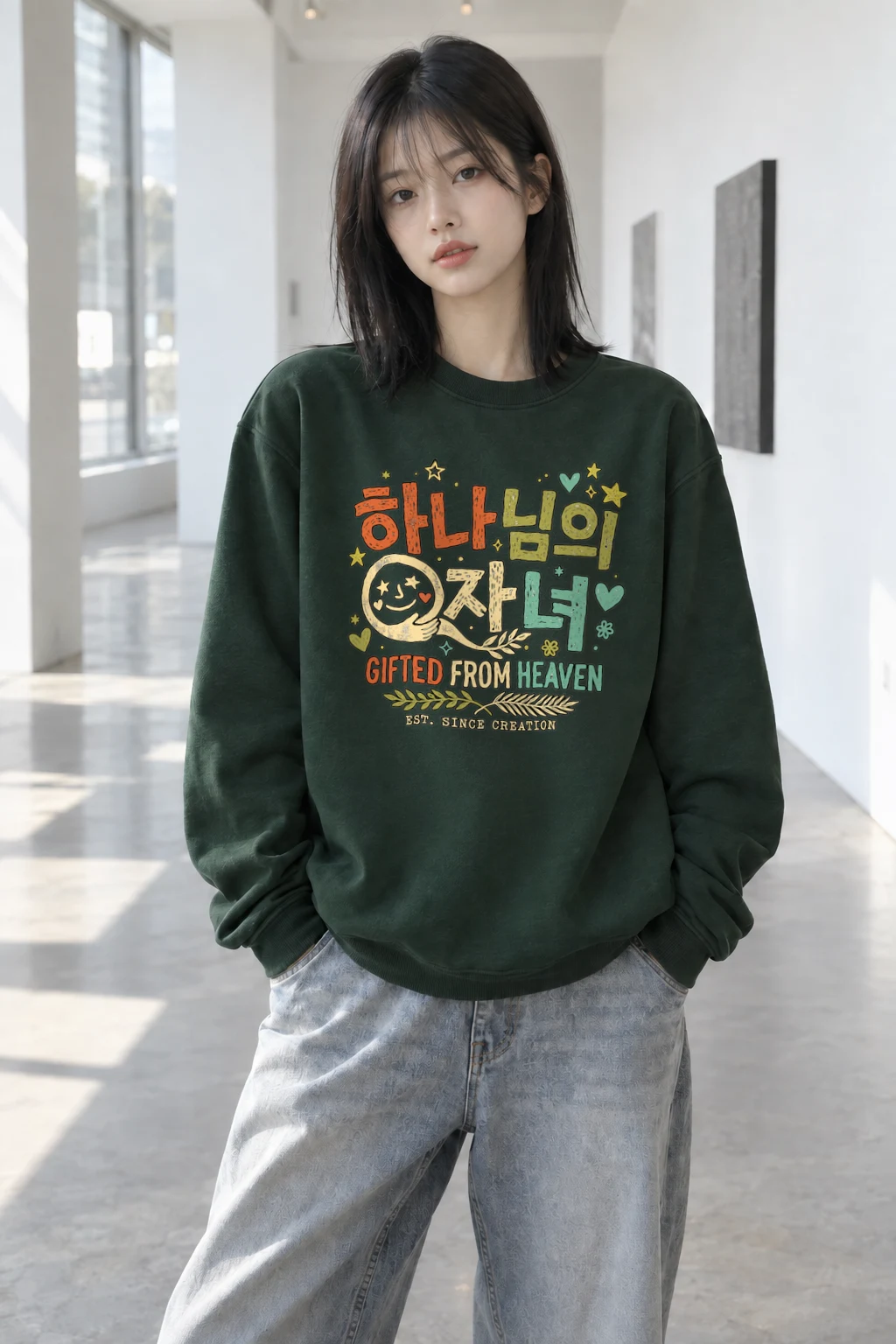 "God's Child Doodles" Heavy Blend Unisex Crewneck Sweatshirt | Gildan 18000