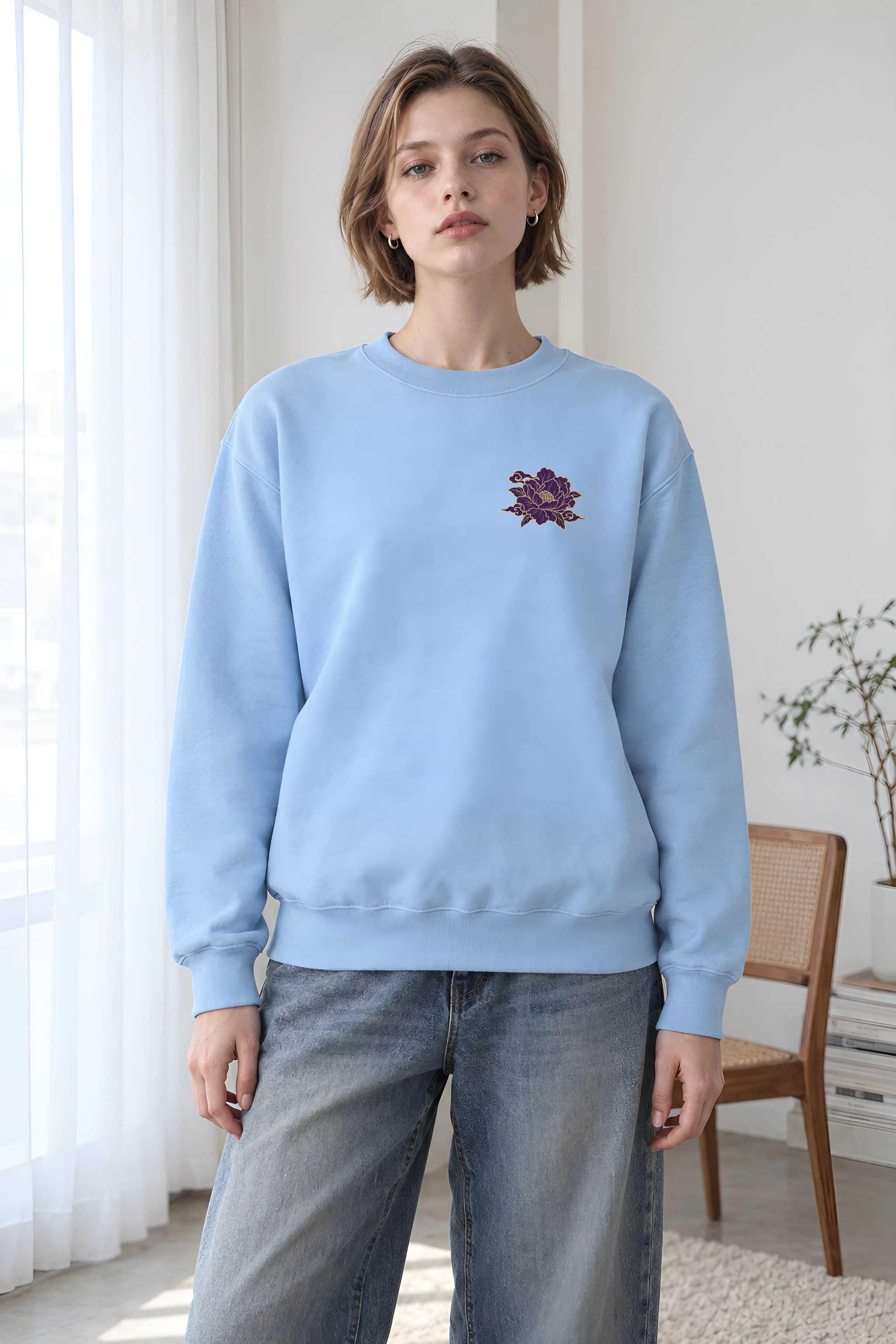 "Gold Botanical Brocade" Heavy Blend Unisex Crewneck Sweatshirt