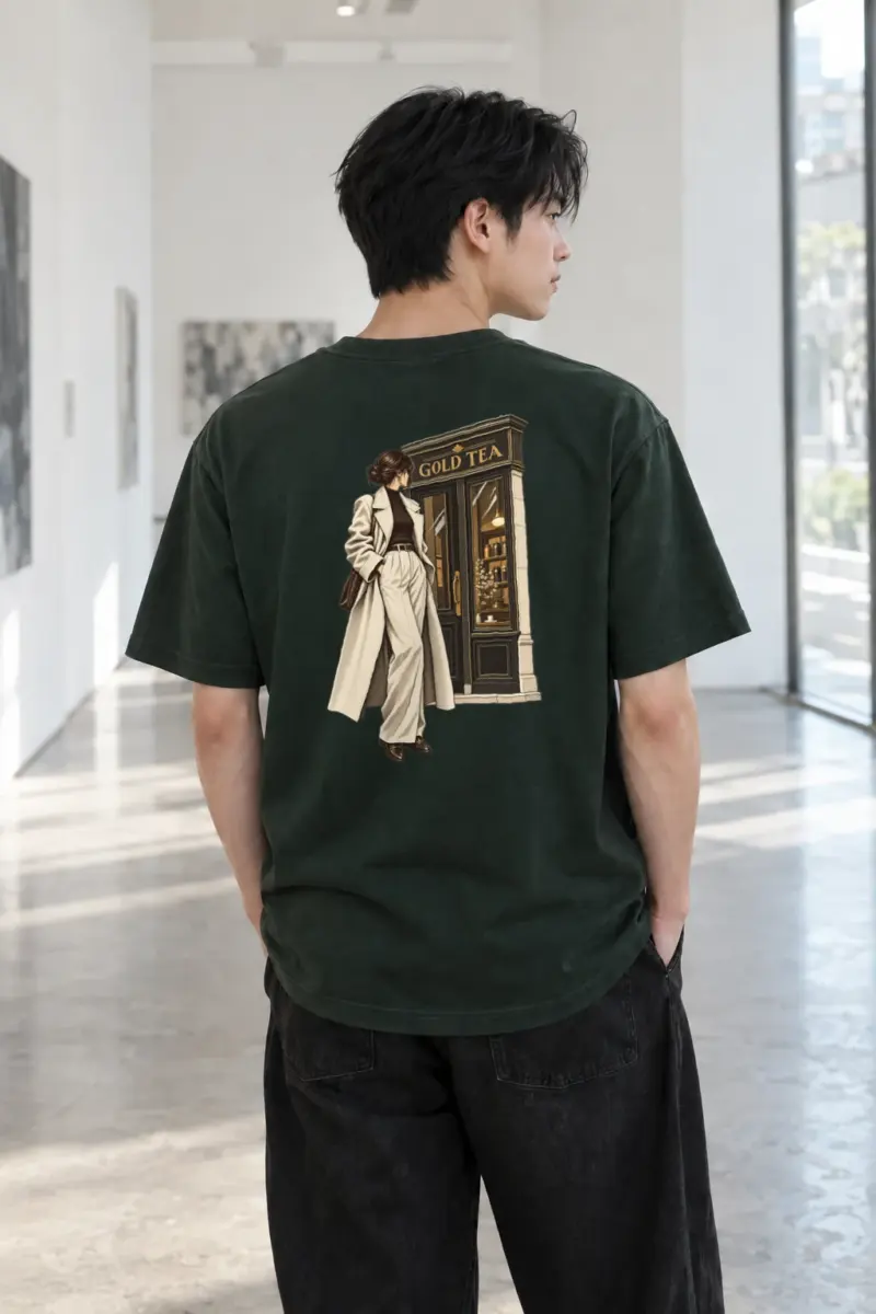 "Gold Tea Arrival" Heavyweight Unisex Crewneck T-shirt | Gildan 5000