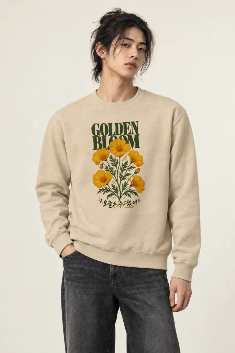 "Golden Bloom" Heavy Blend Unisex Crewneck Sweatshirt