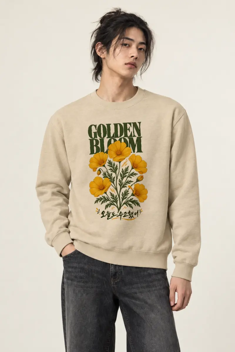 "Golden Bloom" Heavy Blend Unisex Crewneck Sweatshirt