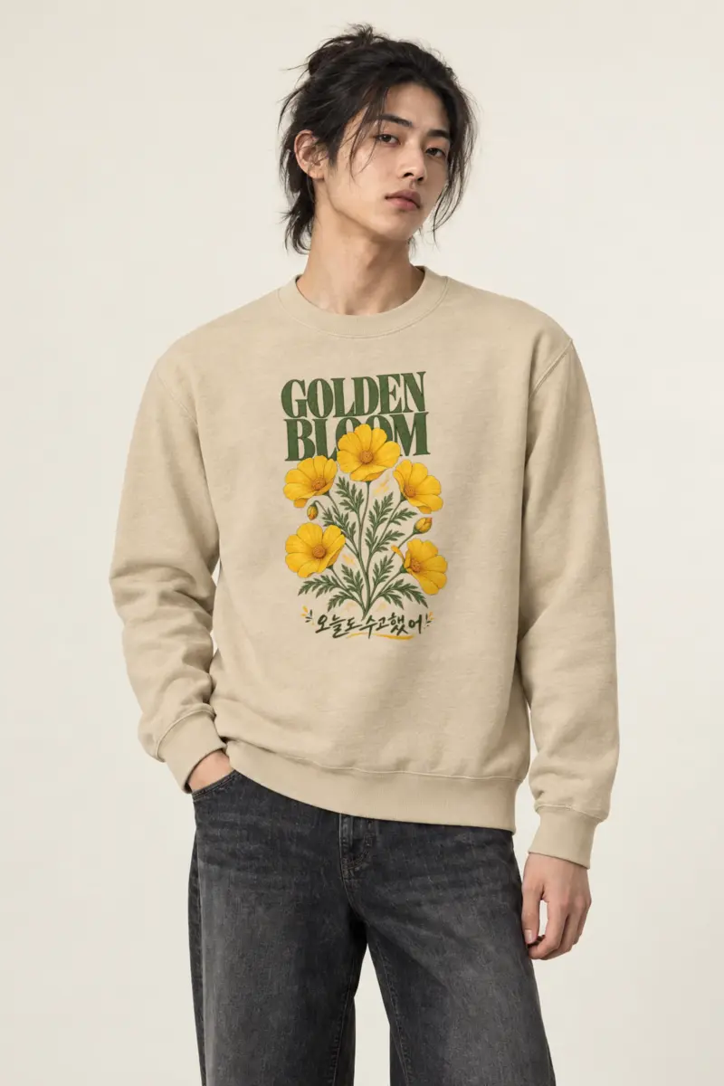 "Golden Bloom" Heavy Blend Unisex Crewneck Sweatshirt