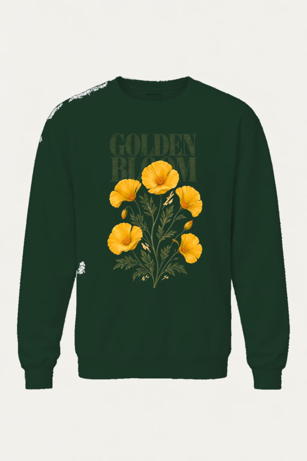 "Golden Bloom" Heavy Blend Unisex Crewneck Sweatshirt | Gildan 18000