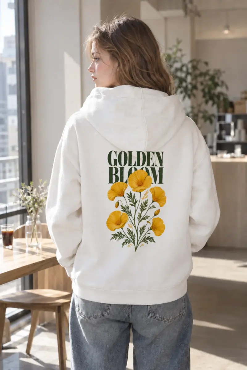 "Golden Bloom" Heavy Blend Unisex Pullover Hoodie | Gildan 18500
