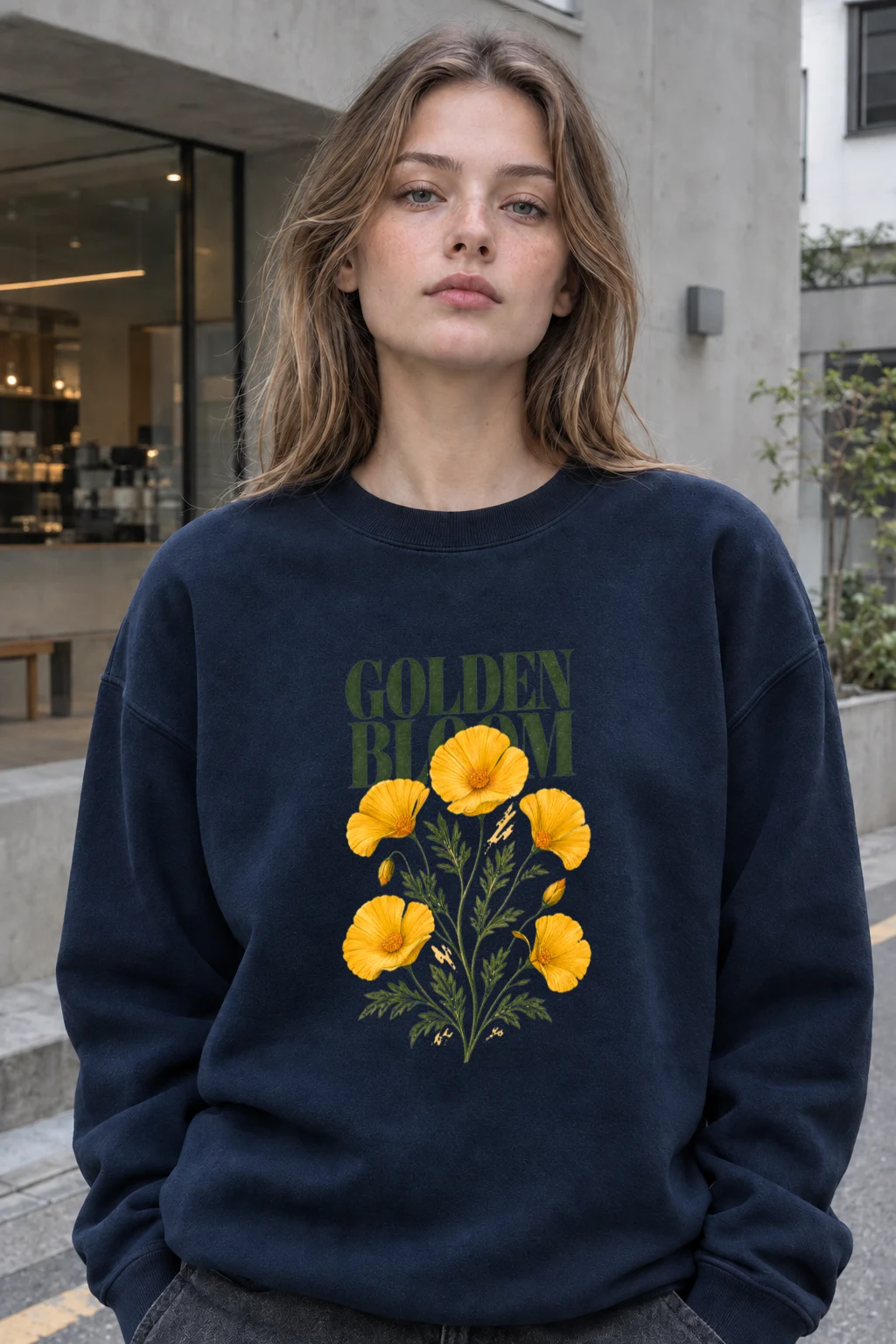 "Golden Bloom" Unisex Sponge Fleece Crewneck Sweatshirt | Bella + Canvas 3901