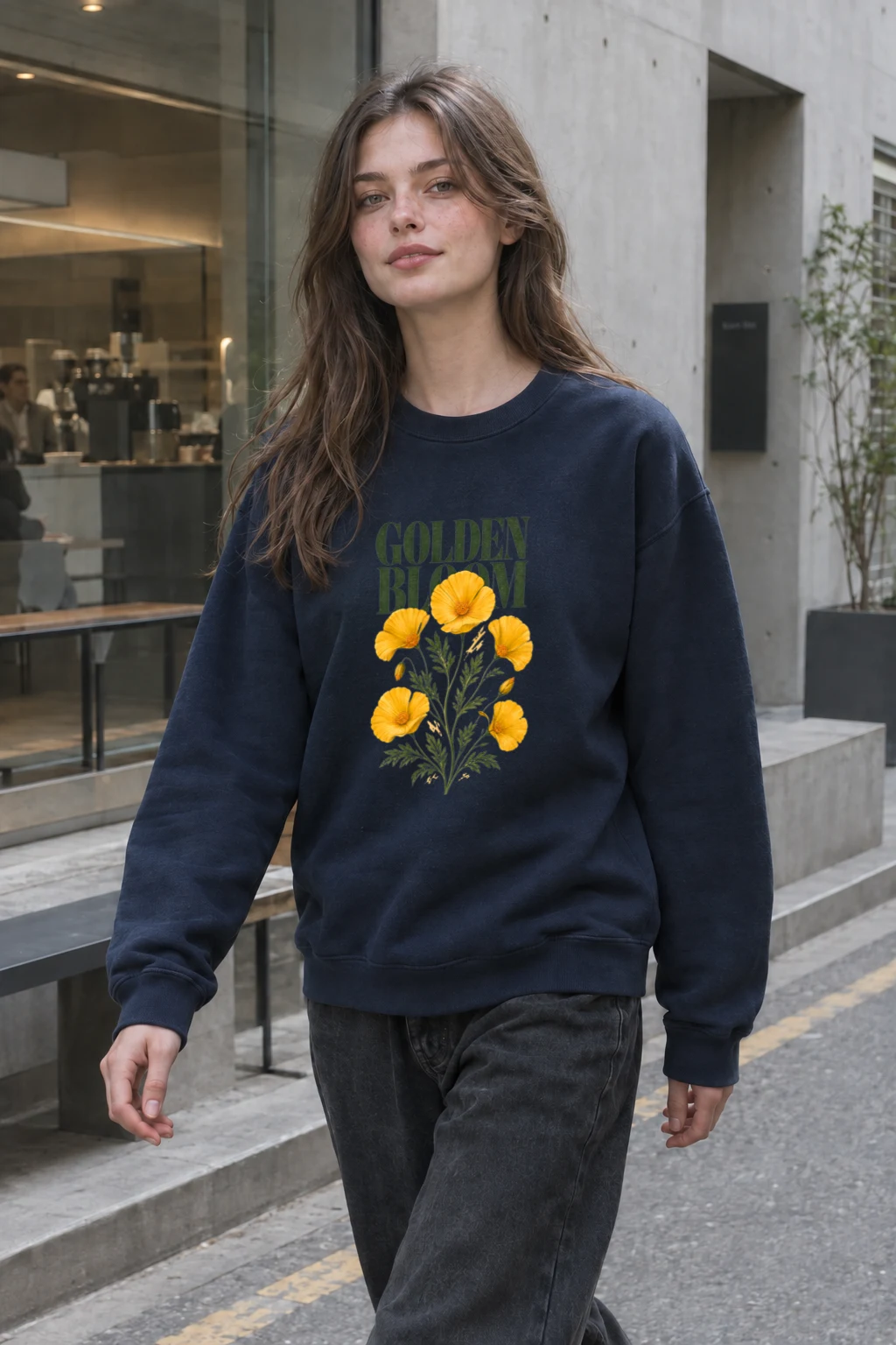 "Golden Bloom" Unisex Sponge Fleece Crewneck Sweatshirt | Bella + Canvas 3901