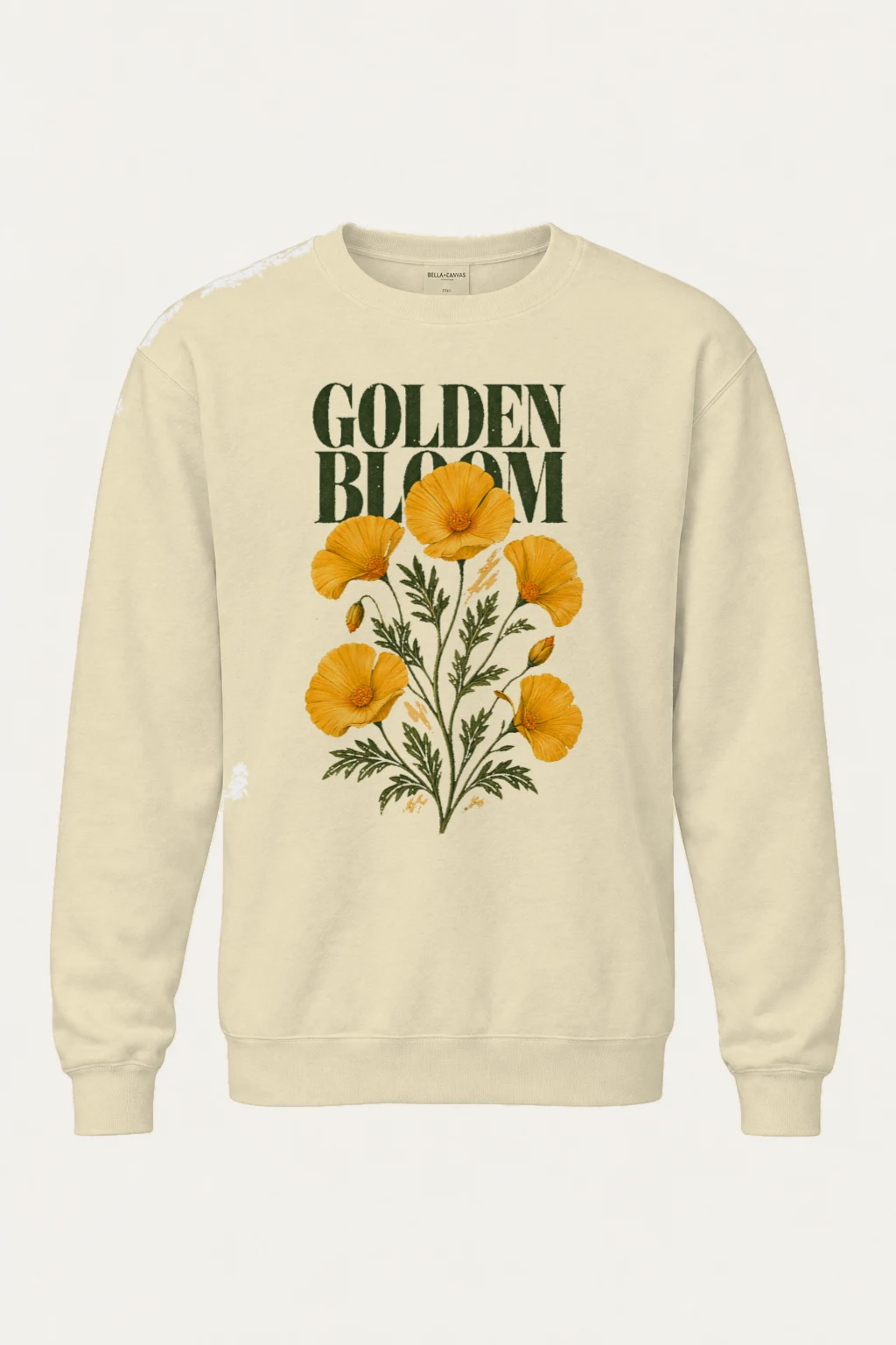 "Golden Bloom" Unisex Sponge Fleece Crewneck Sweatshirt | Bella + Canvas 3901