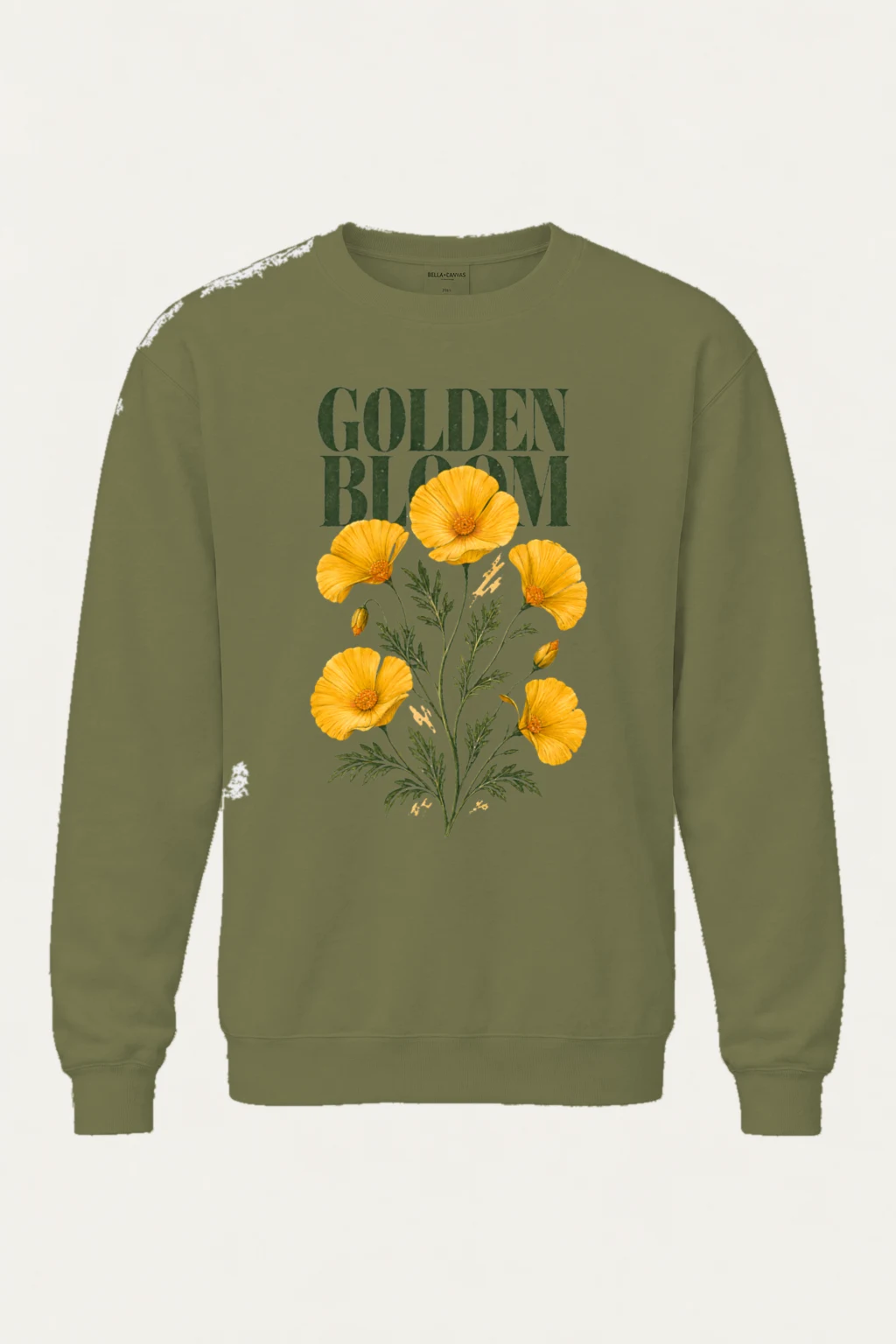 "Golden Bloom" Unisex Sponge Fleece Crewneck Sweatshirt | Bella + Canvas 3901