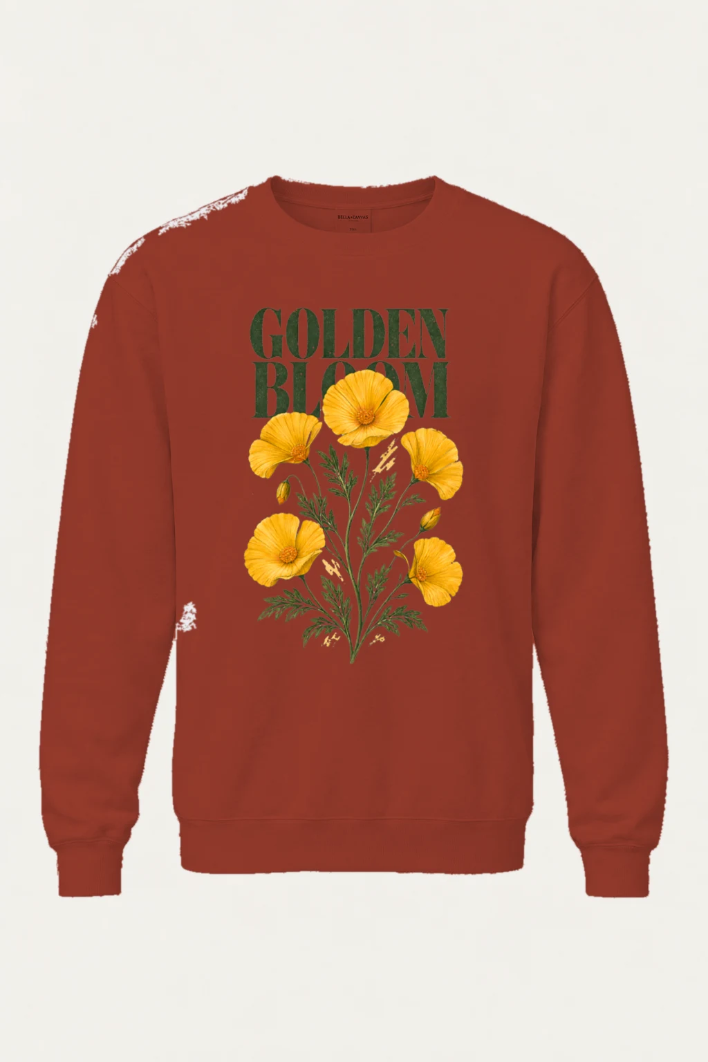 "Golden Bloom" Unisex Sponge Fleece Crewneck Sweatshirt | Bella + Canvas 3901