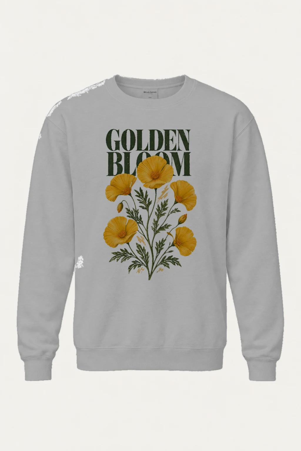 "Golden Bloom" Unisex Sponge Fleece Crewneck Sweatshirt | Bella + Canvas 3901