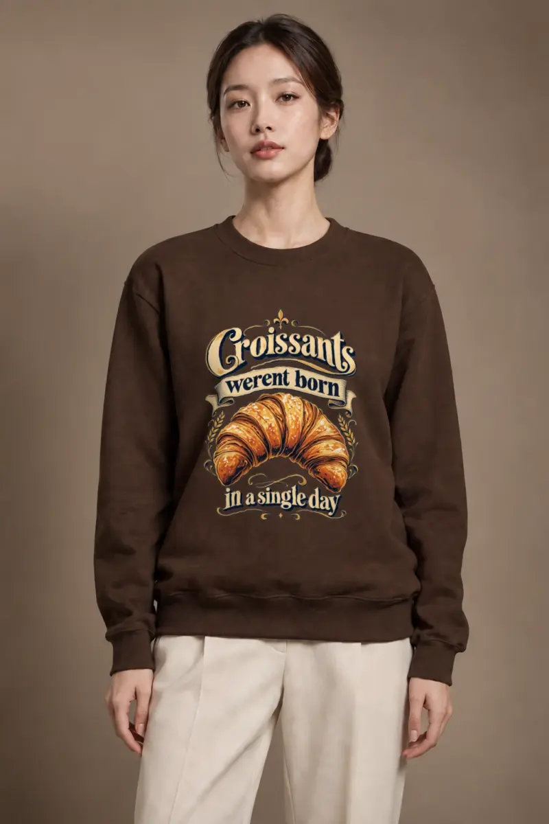 "Golden Croissant" Heavy Blend Unisex Crewneck Sweatshirt | Gildan 18000