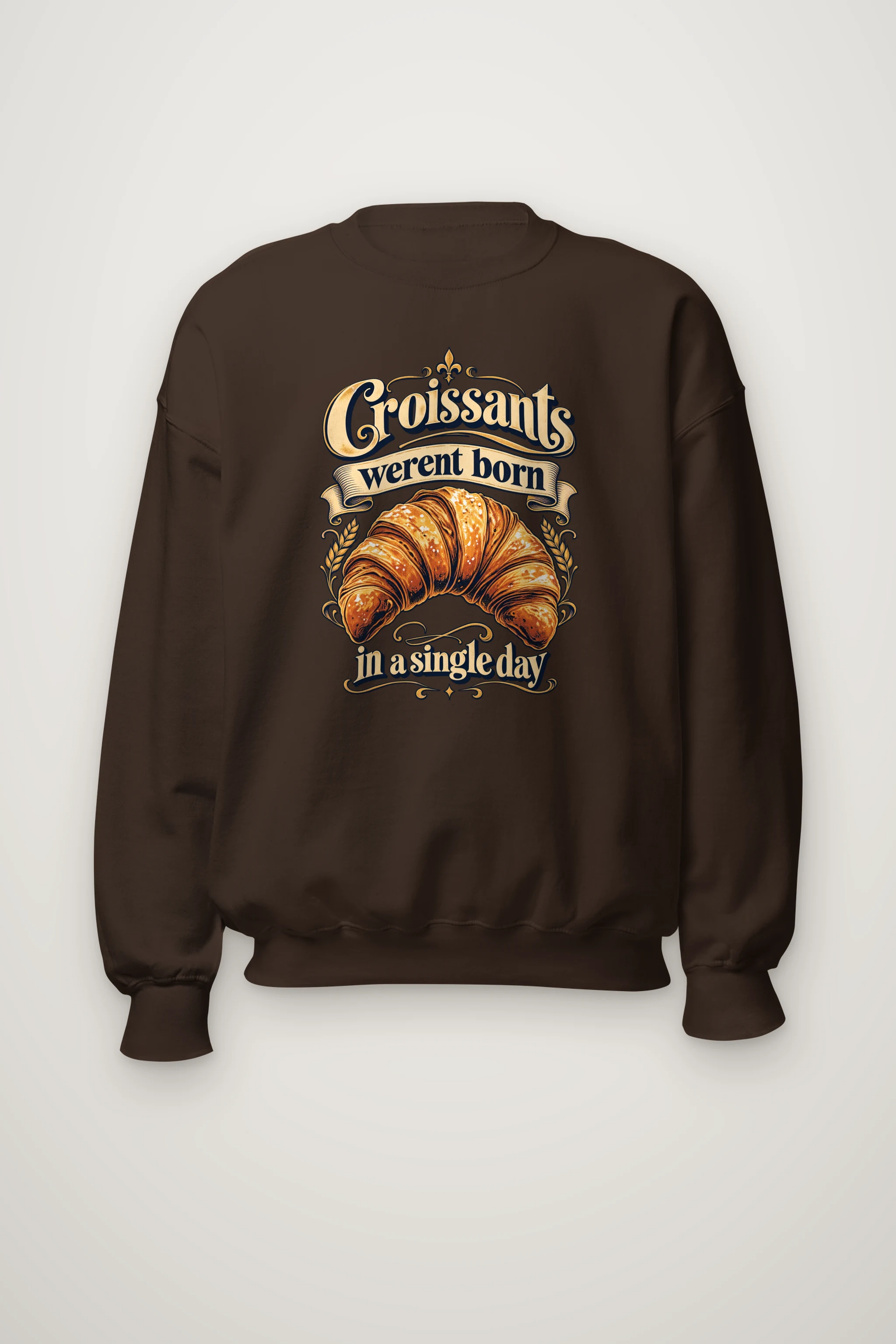"Golden Croissant" Heavy Blend Unisex Crewneck Sweatshirt