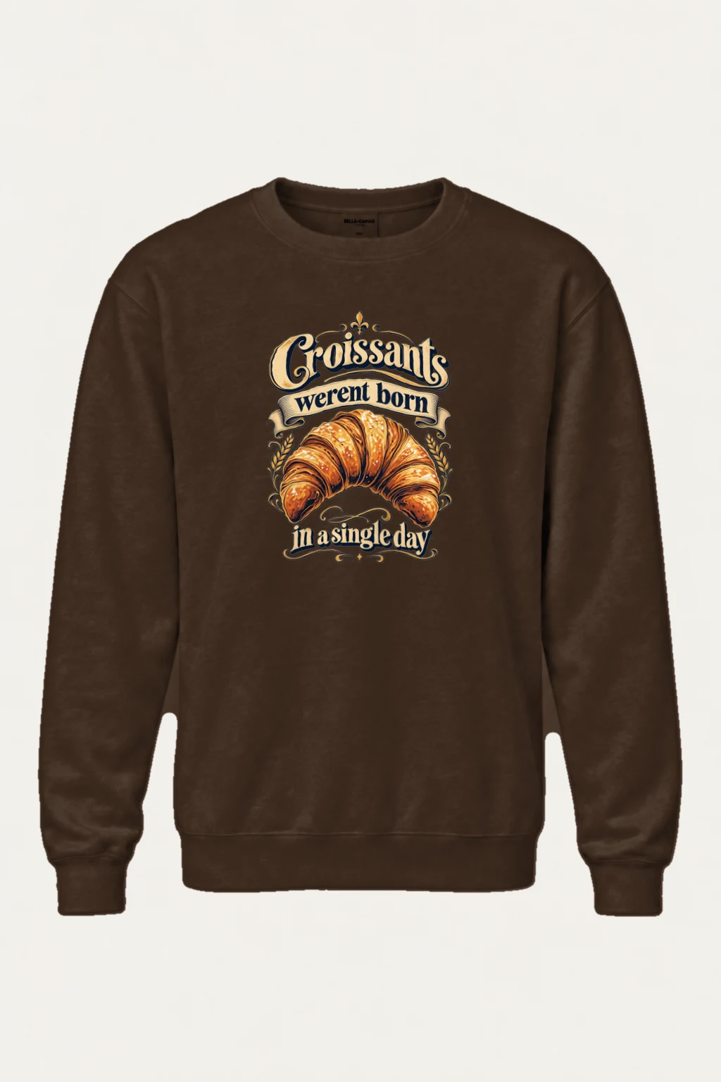 "Golden Croissant" Heavy Blend Unisex Crewneck Sweatshirt | Gildan 18000