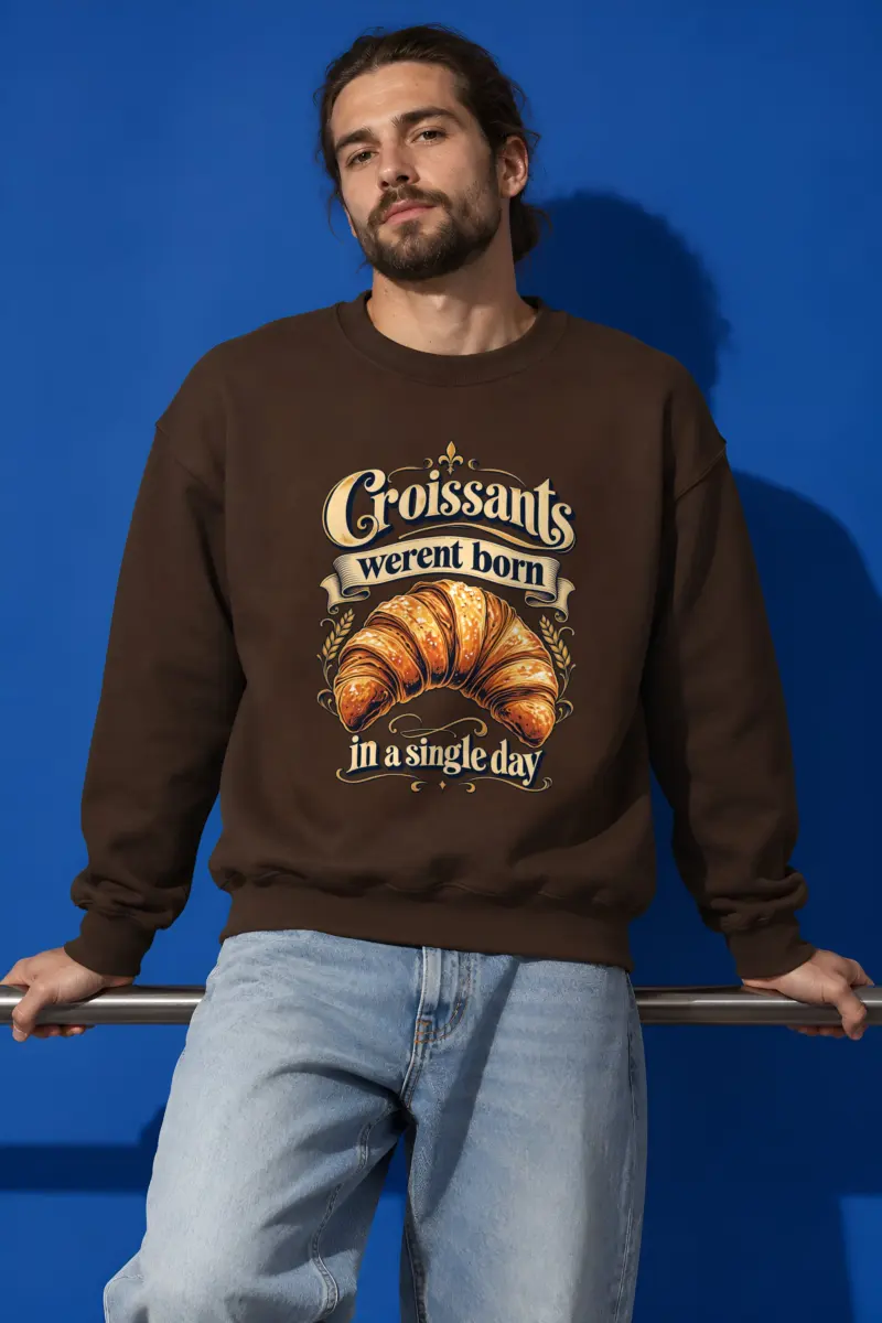 "Golden Croissant" Heavy Blend Unisex Crewneck Sweatshirt