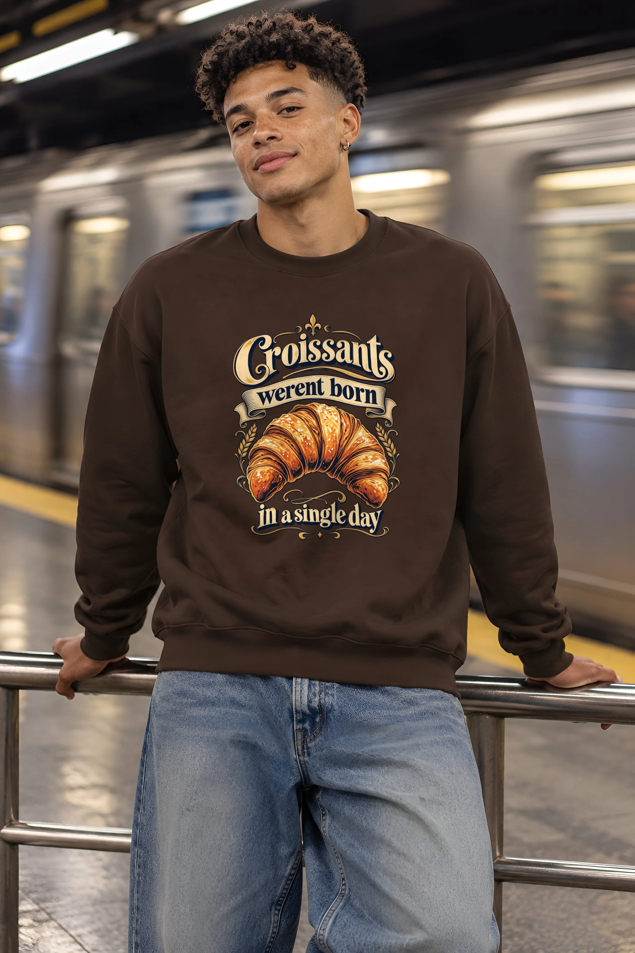 "Golden Croissant" 1 Crewneck Sweatshirt