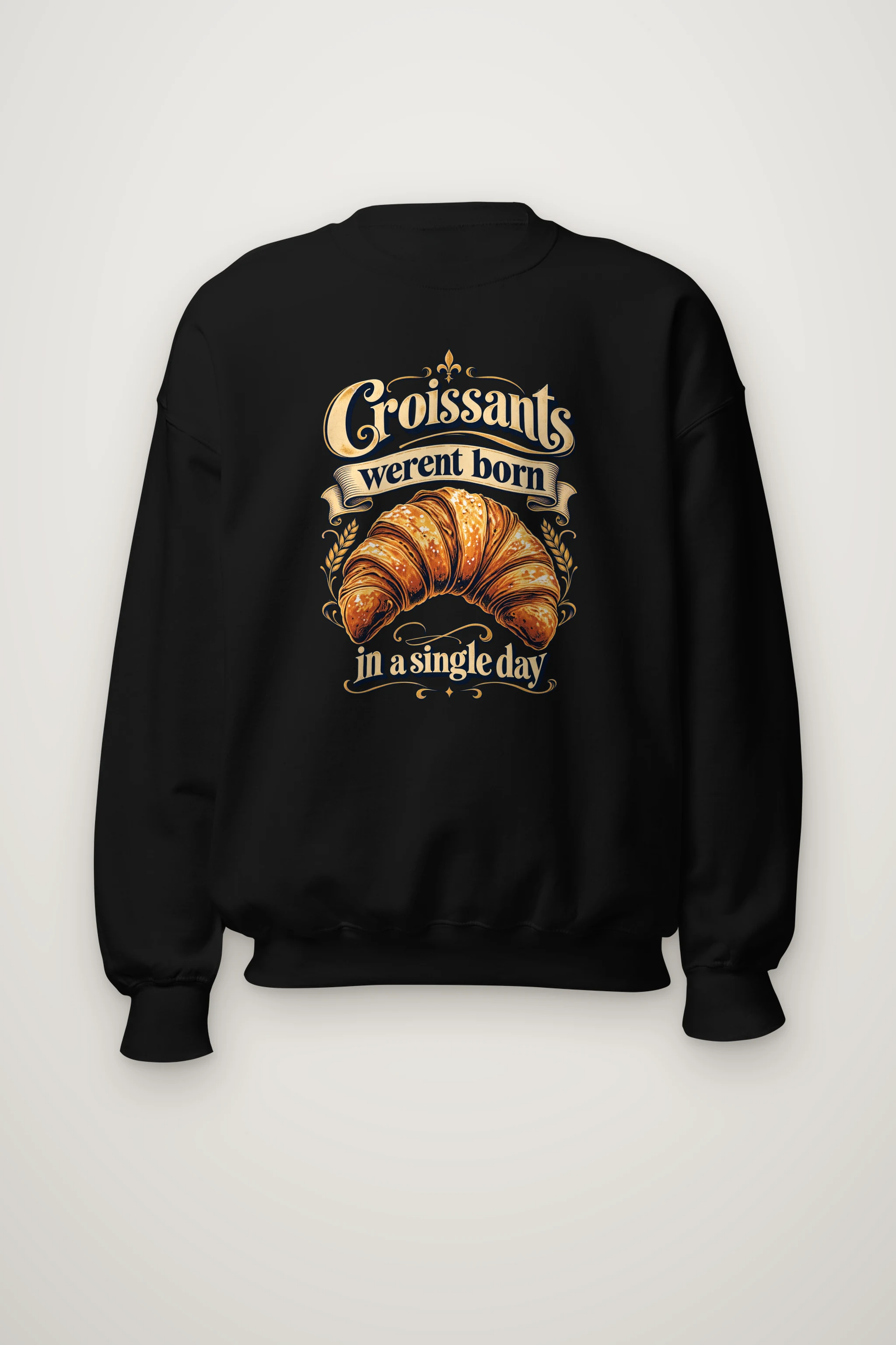 "Golden Croissant" Heavy Blend Unisex Crewneck Sweatshirt