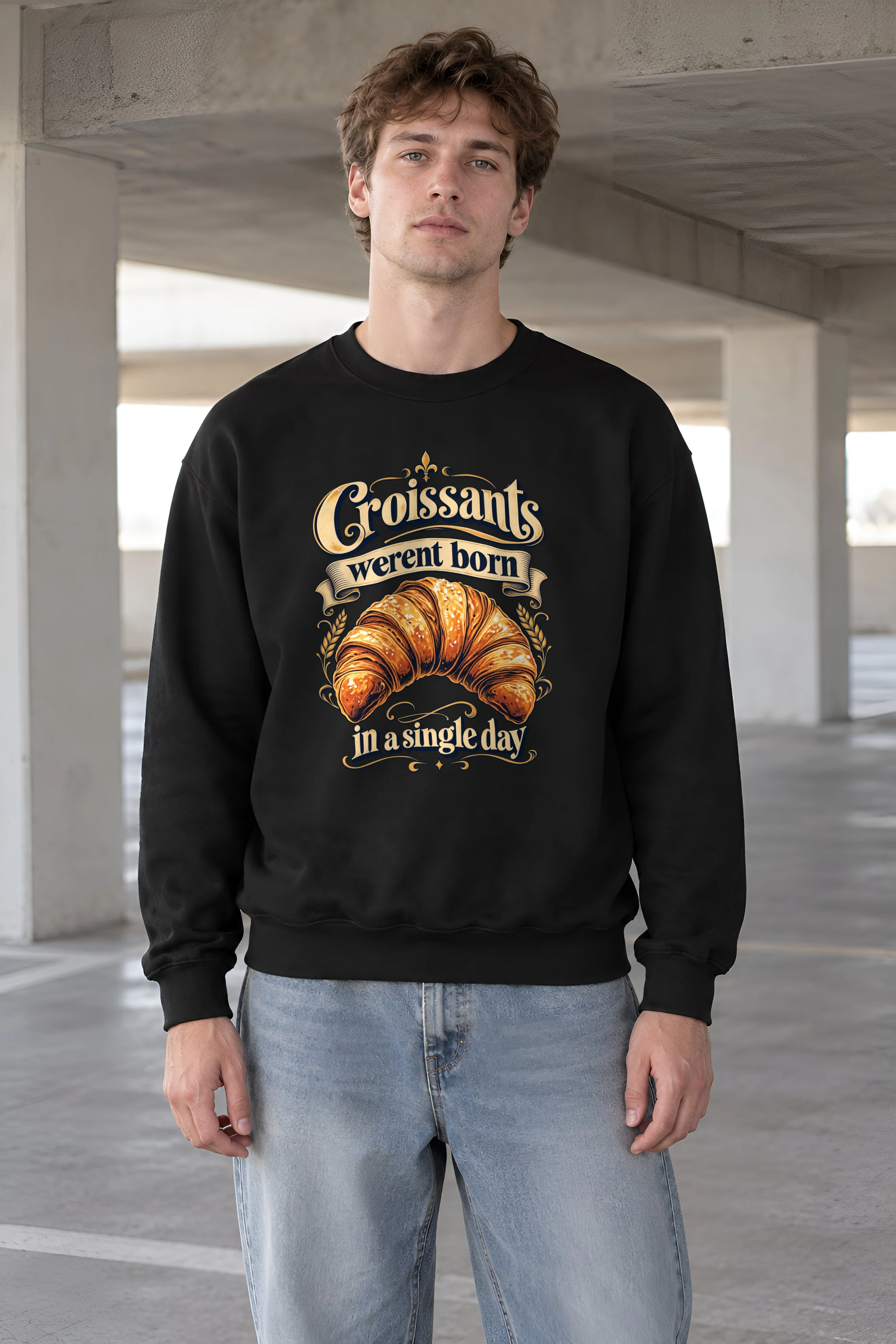 "Golden Croissant" 1 Crewneck Sweatshirt