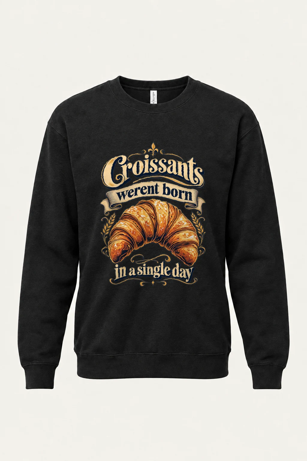 "Golden Croissant" Heavy Blend Unisex Crewneck Sweatshirt | Gildan 18000