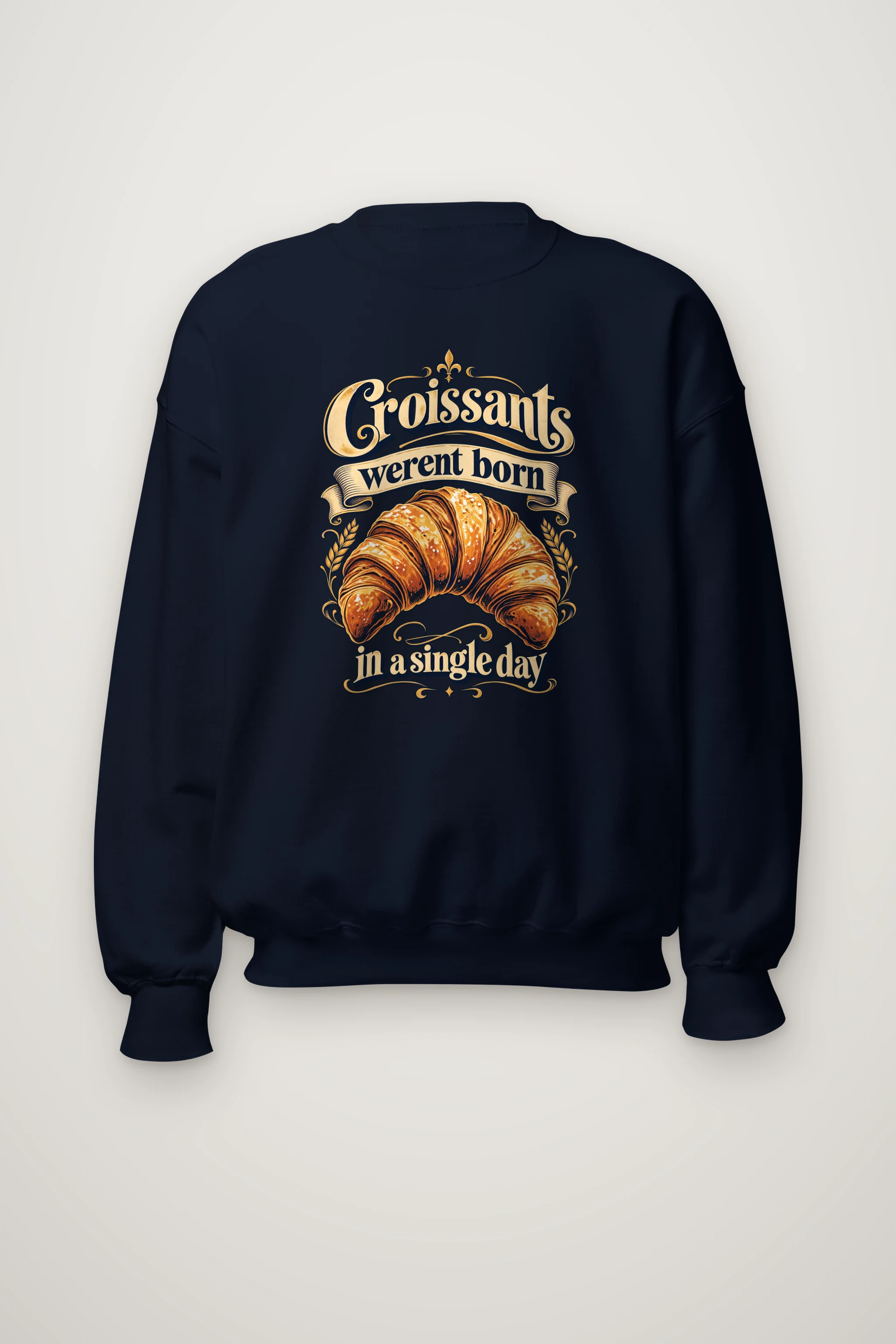 "Golden Croissant" Heavy Blend Unisex Crewneck Sweatshirt