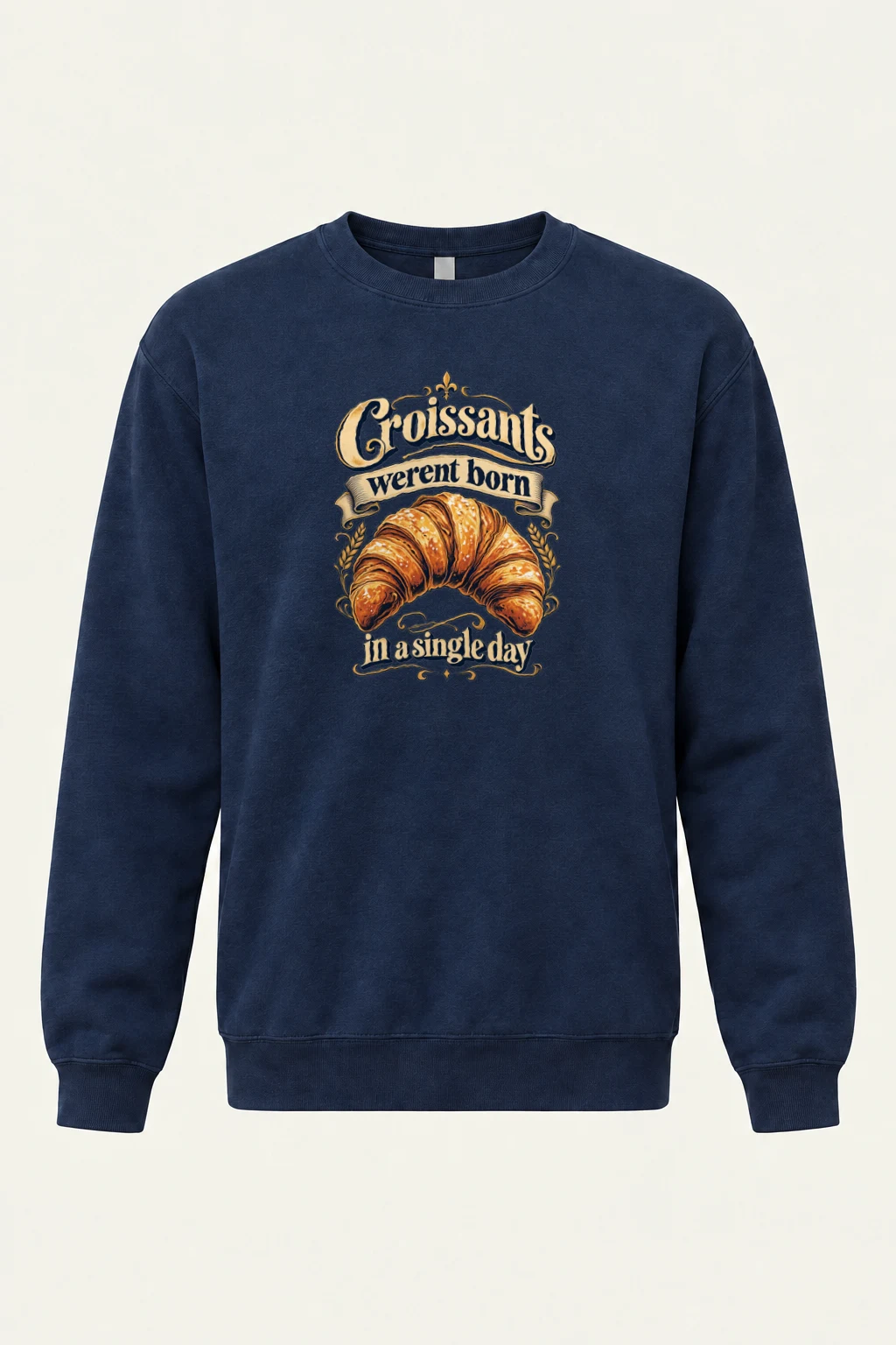 "Golden Croissant" Heavy Blend Unisex Crewneck Sweatshirt | Gildan 18000