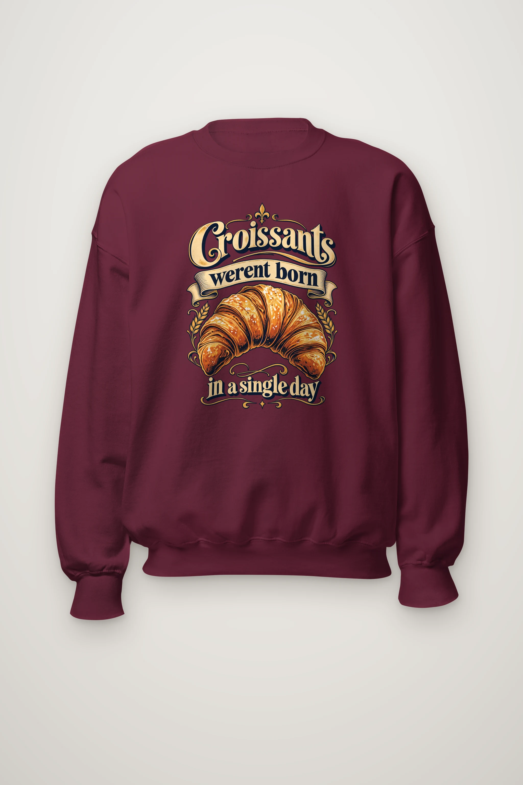 "Golden Croissant" Heavy Blend Unisex Crewneck Sweatshirt