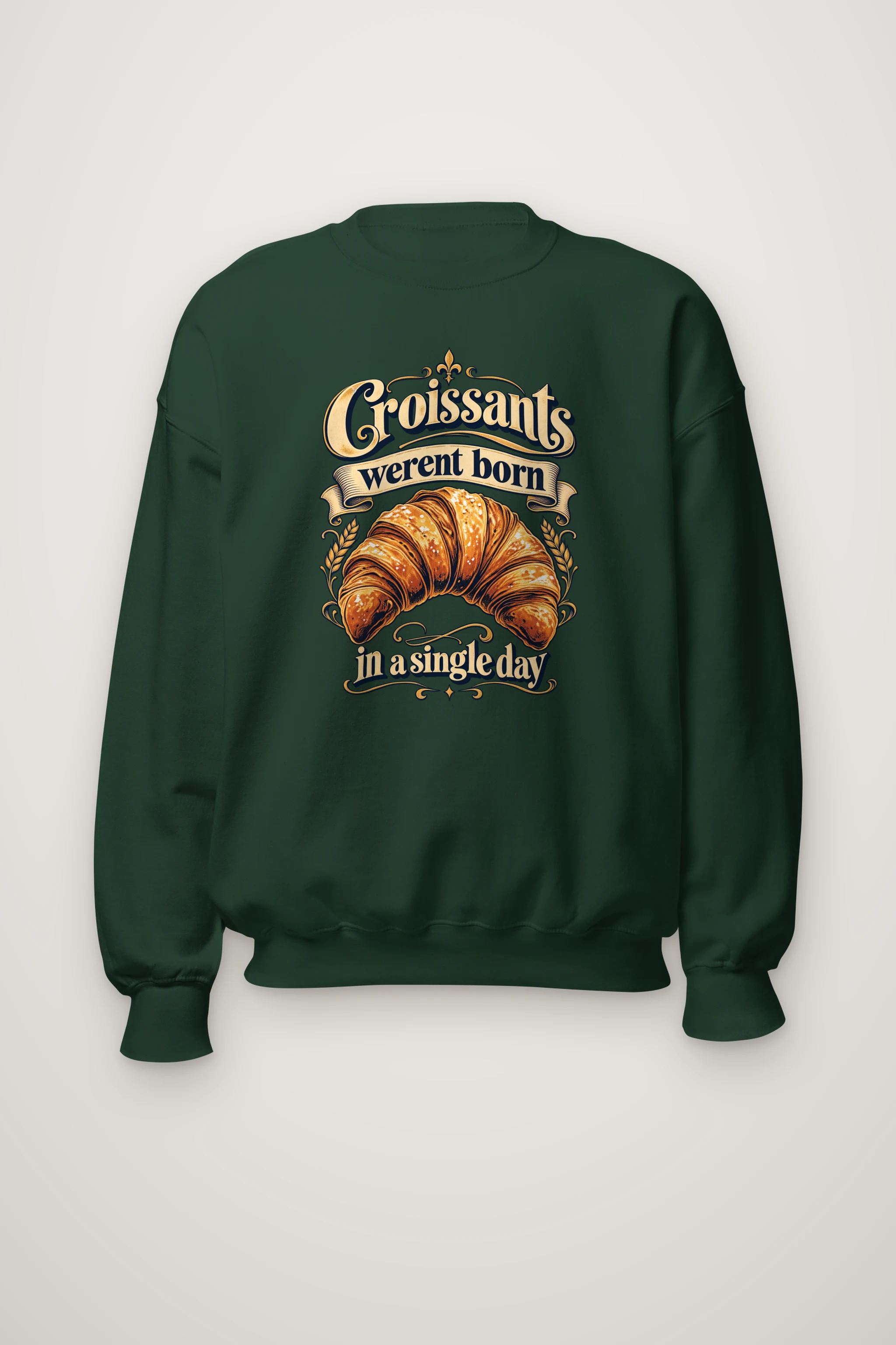 "Golden Croissant" Heavy Blend Unisex Crewneck Sweatshirt