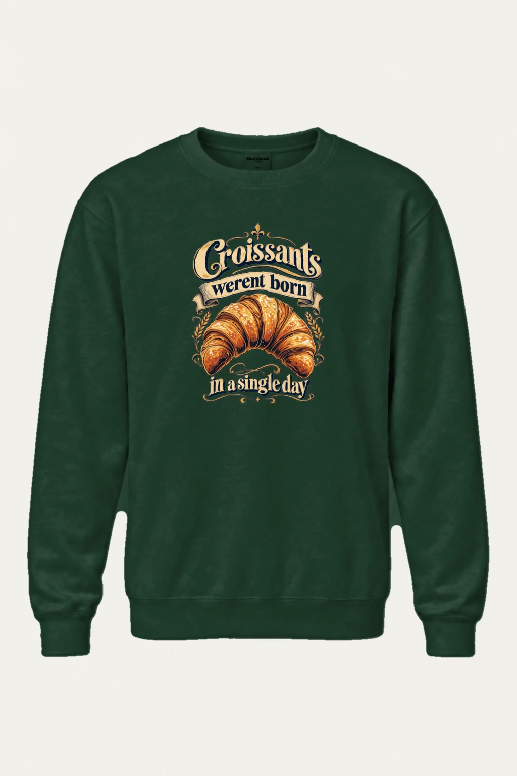 "Golden Croissant" Heavy Blend Unisex Crewneck Sweatshirt | Gildan 18000