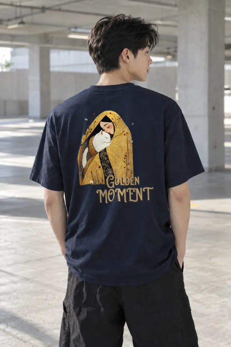 “Golden Moment” Heavyweight Unisex Crewneck T-shirt | Gildan 5000