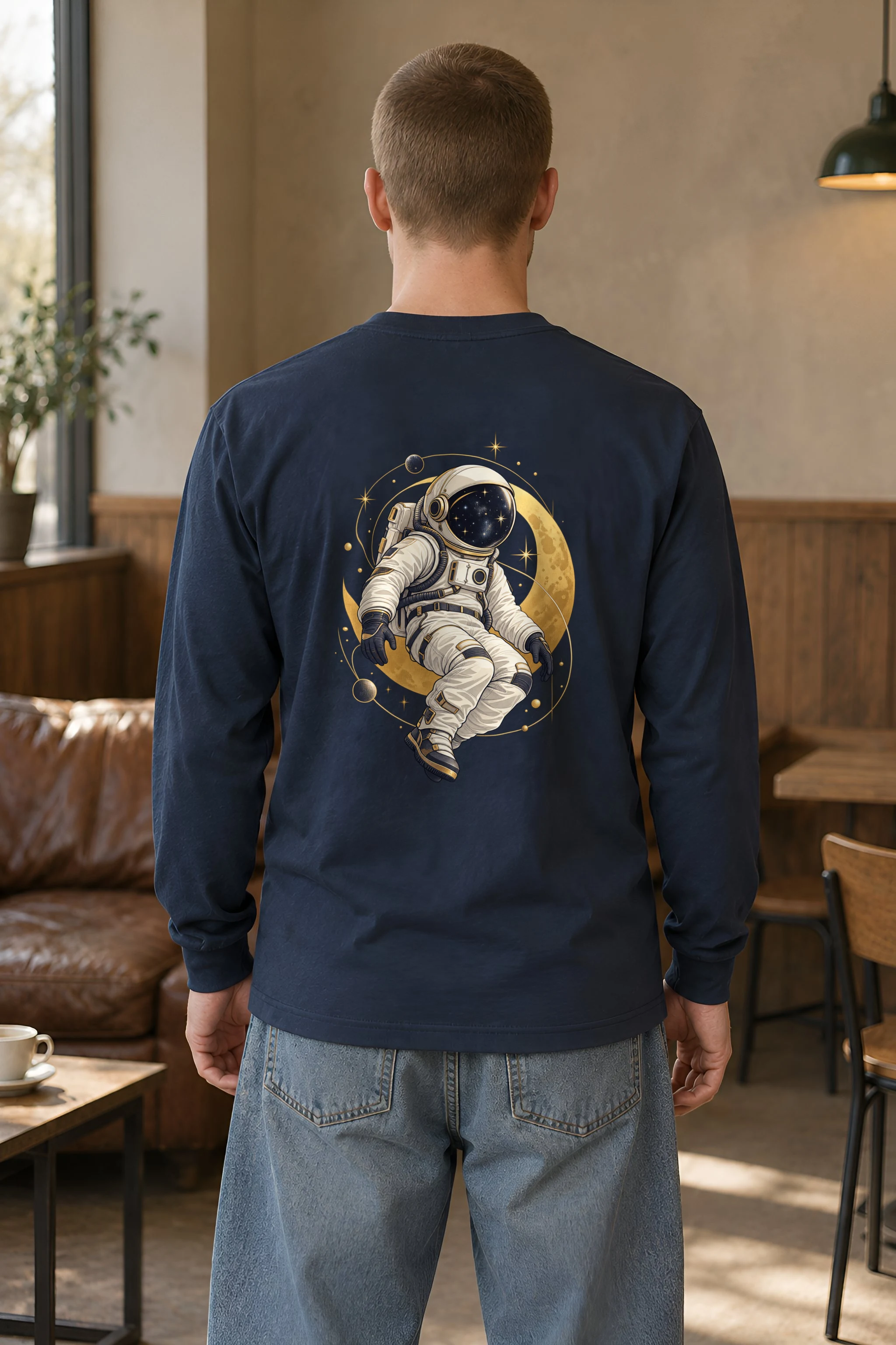 "Golden Moon Drifter" Unisex Longsleeve T-shirt