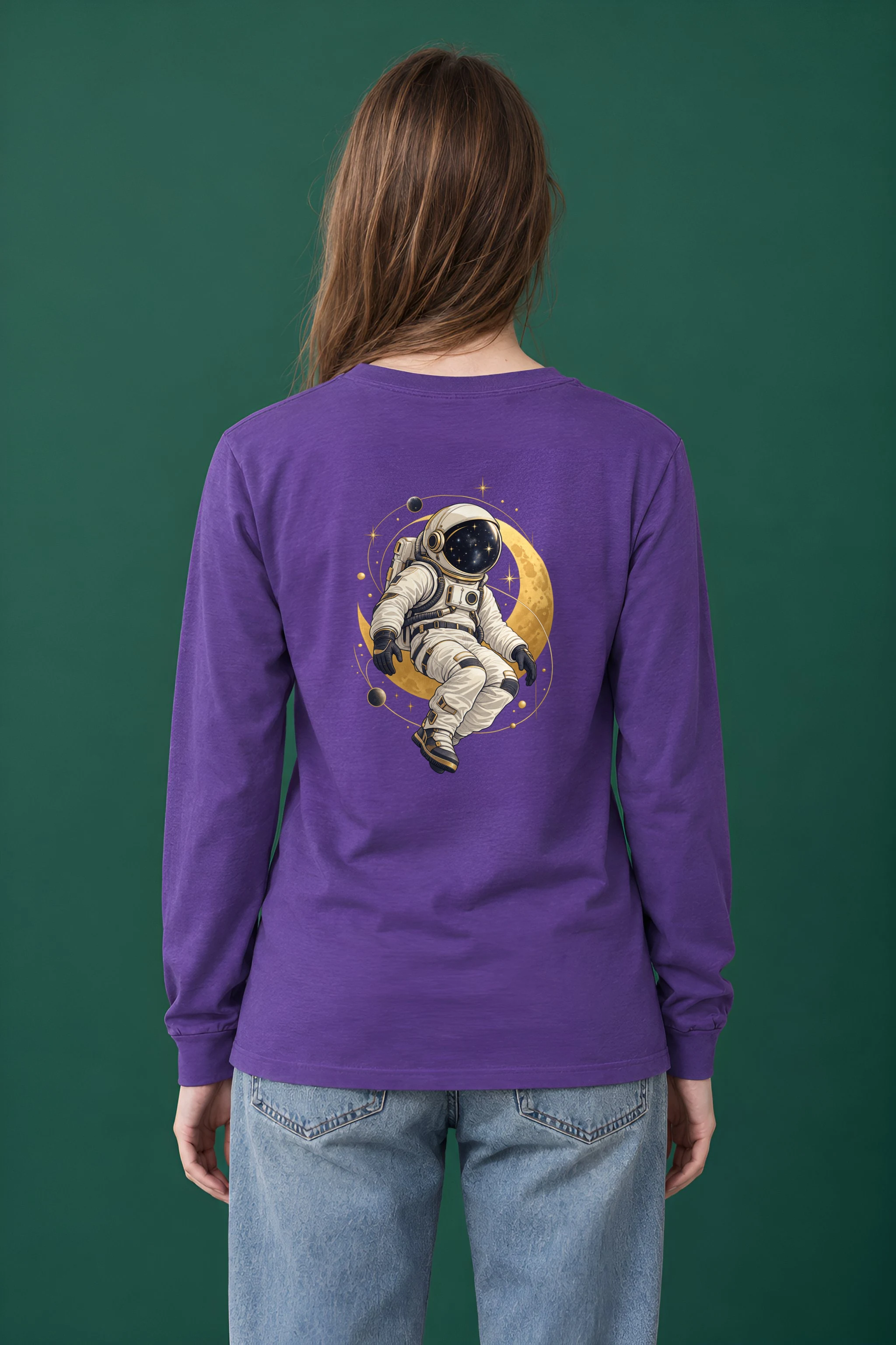 "Golden Moon Drifter" Unisex Longsleeve T-shirt