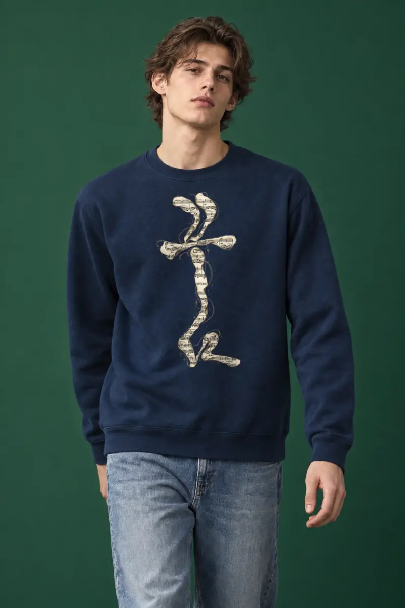 "Golden Music Cross" Heavy Blend Unisex Crewneck Sweatshirt | Gildan 18000