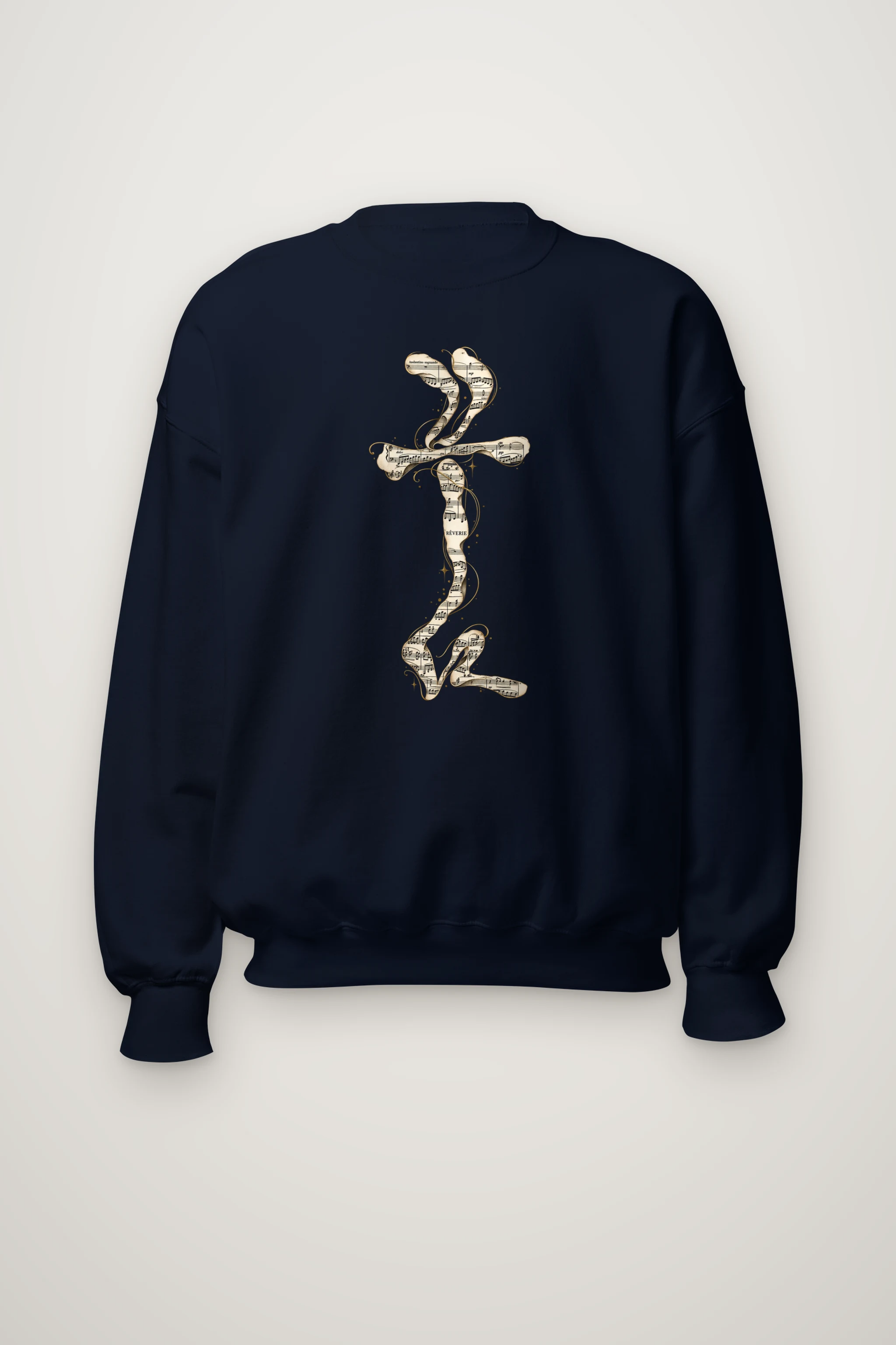 "Golden Music Cross" Heavy Blend Unisex Crewneck Sweatshirt