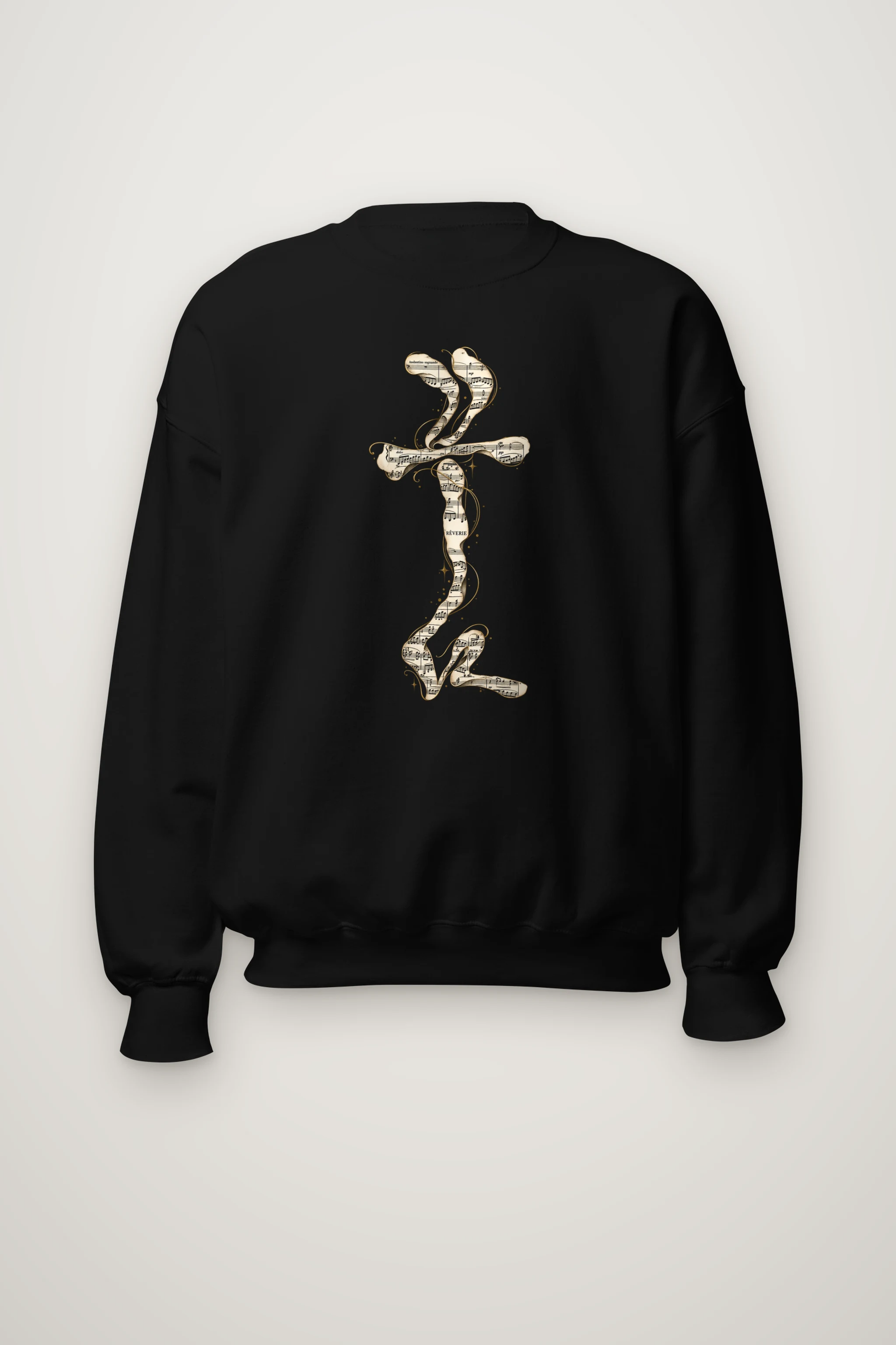 "Golden Music Cross" Heavy Blend Unisex Crewneck Sweatshirt