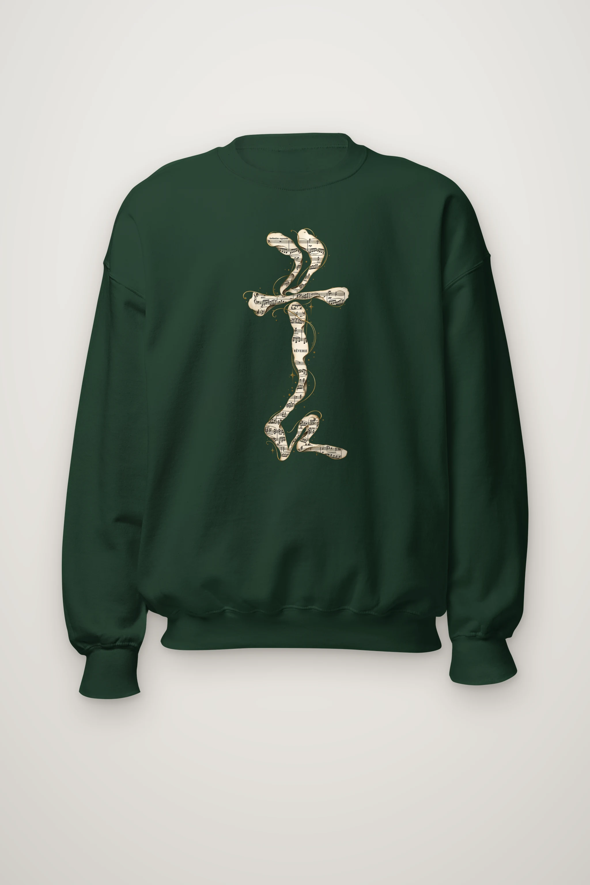 "Golden Music Cross" Heavy Blend Unisex Crewneck Sweatshirt
