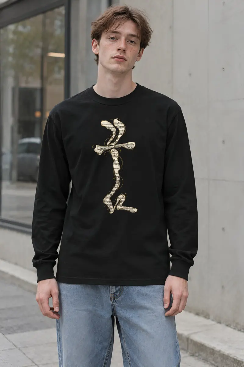 "Golden Music Cross" Unisex Longsleeve T-shirt