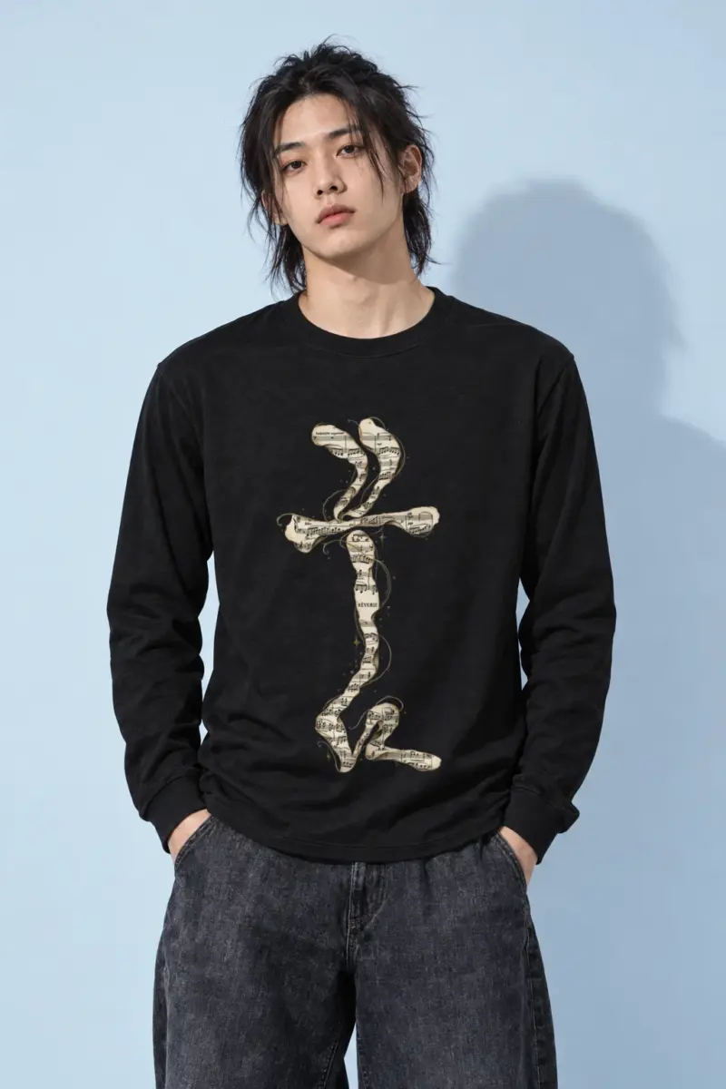 "Golden Music Cross" Unisex Longsleeve T-shirt