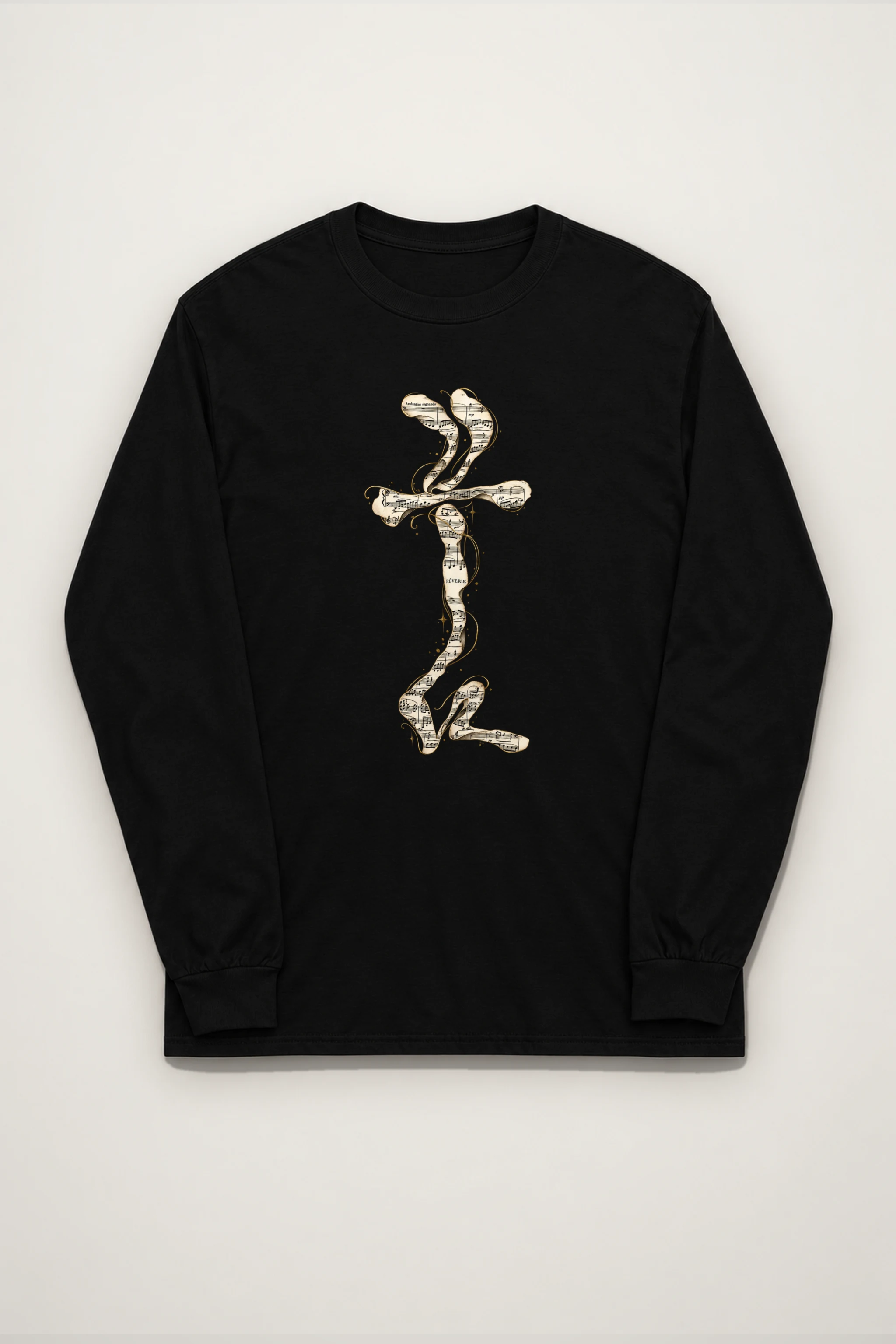 "Golden Music Cross" Unisex Longsleeve T-shirt