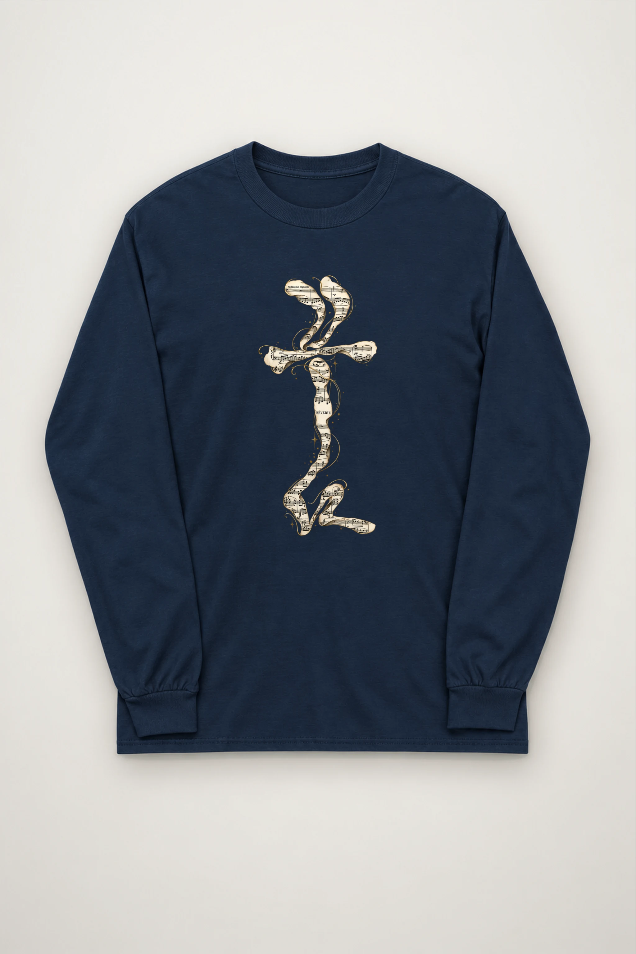 "Golden Music Cross" Unisex Longsleeve T-shirt