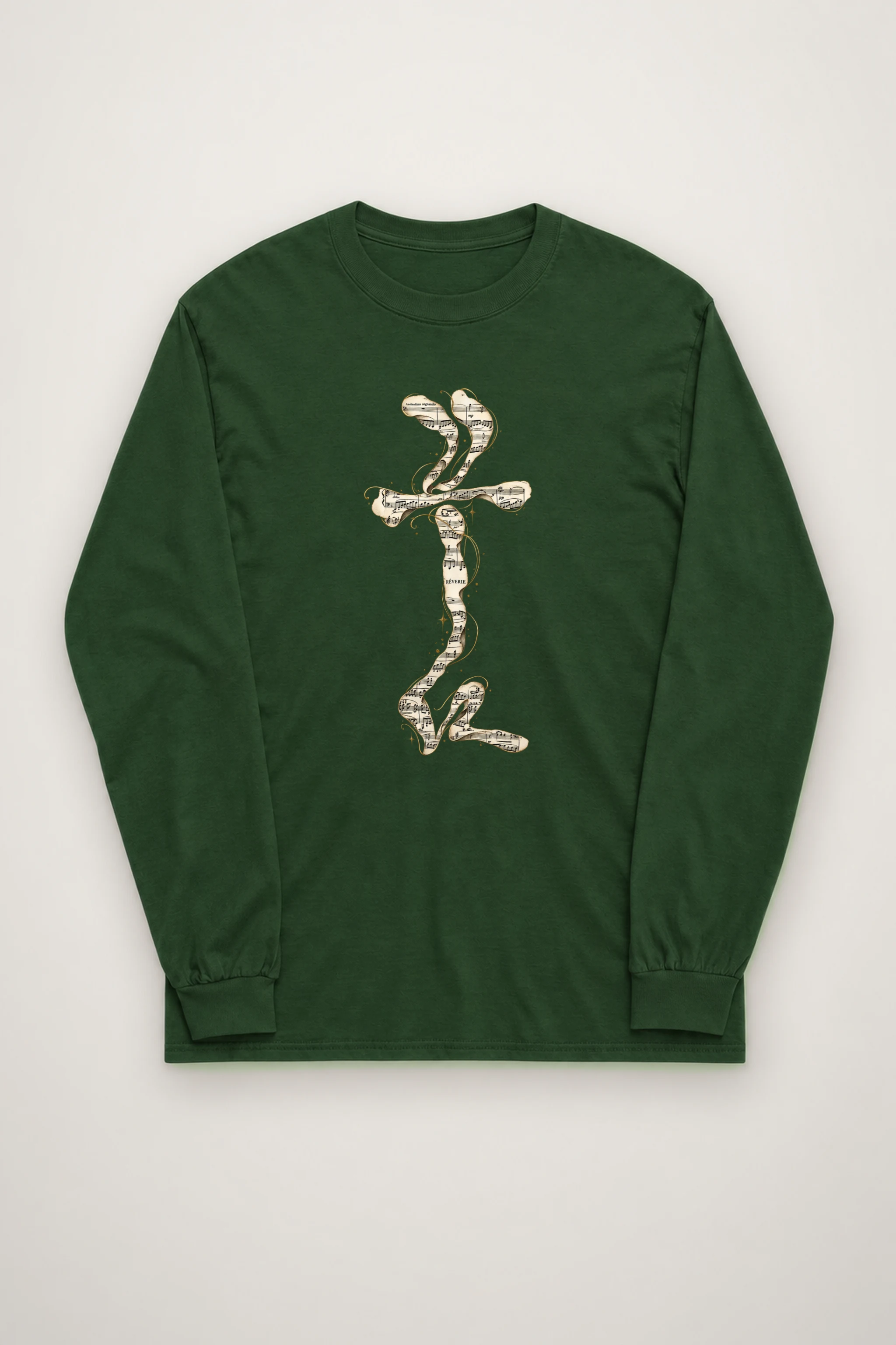 "Golden Music Cross" Unisex Longsleeve T-shirt