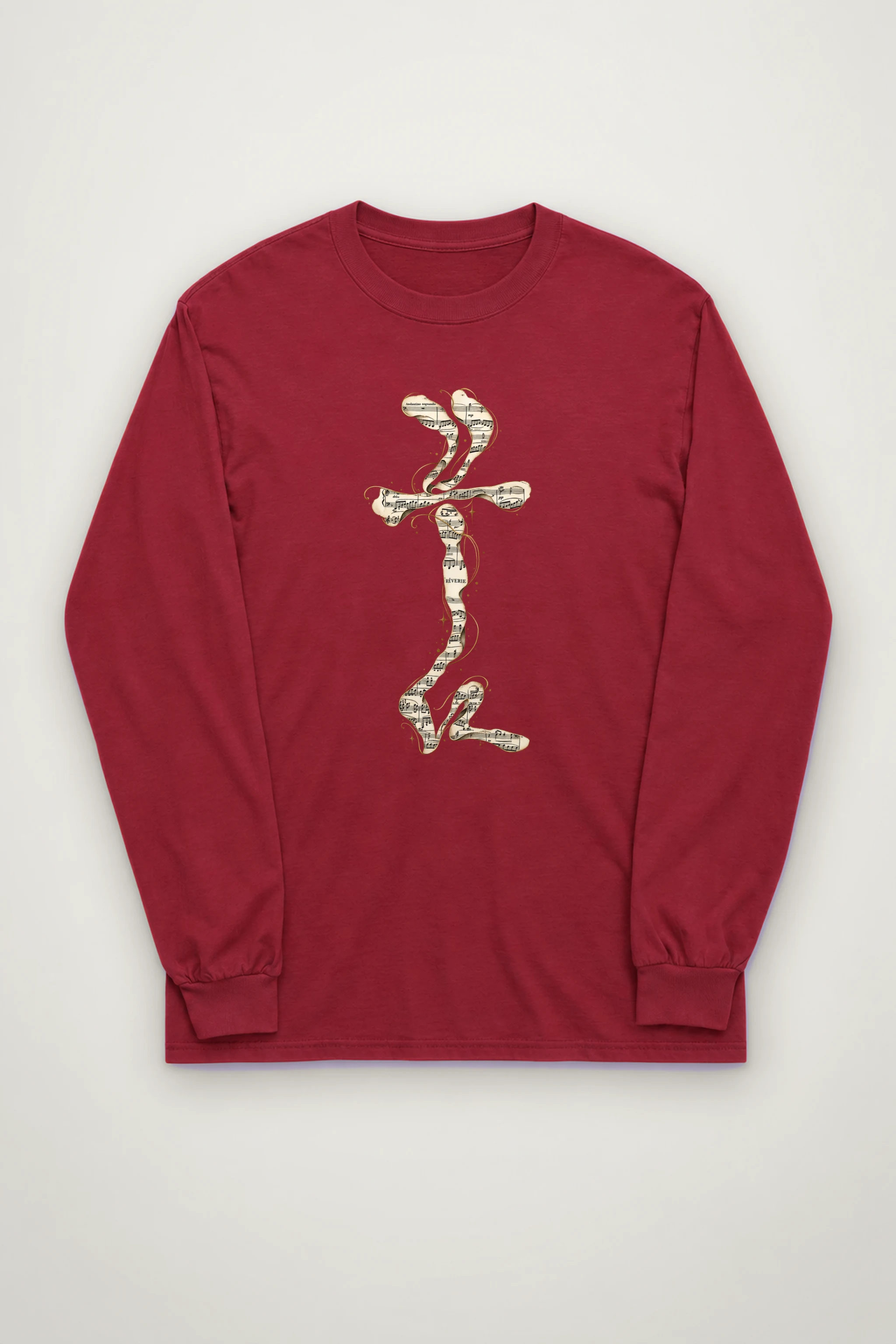 "Golden Music Cross" Unisex Longsleeve T-shirt