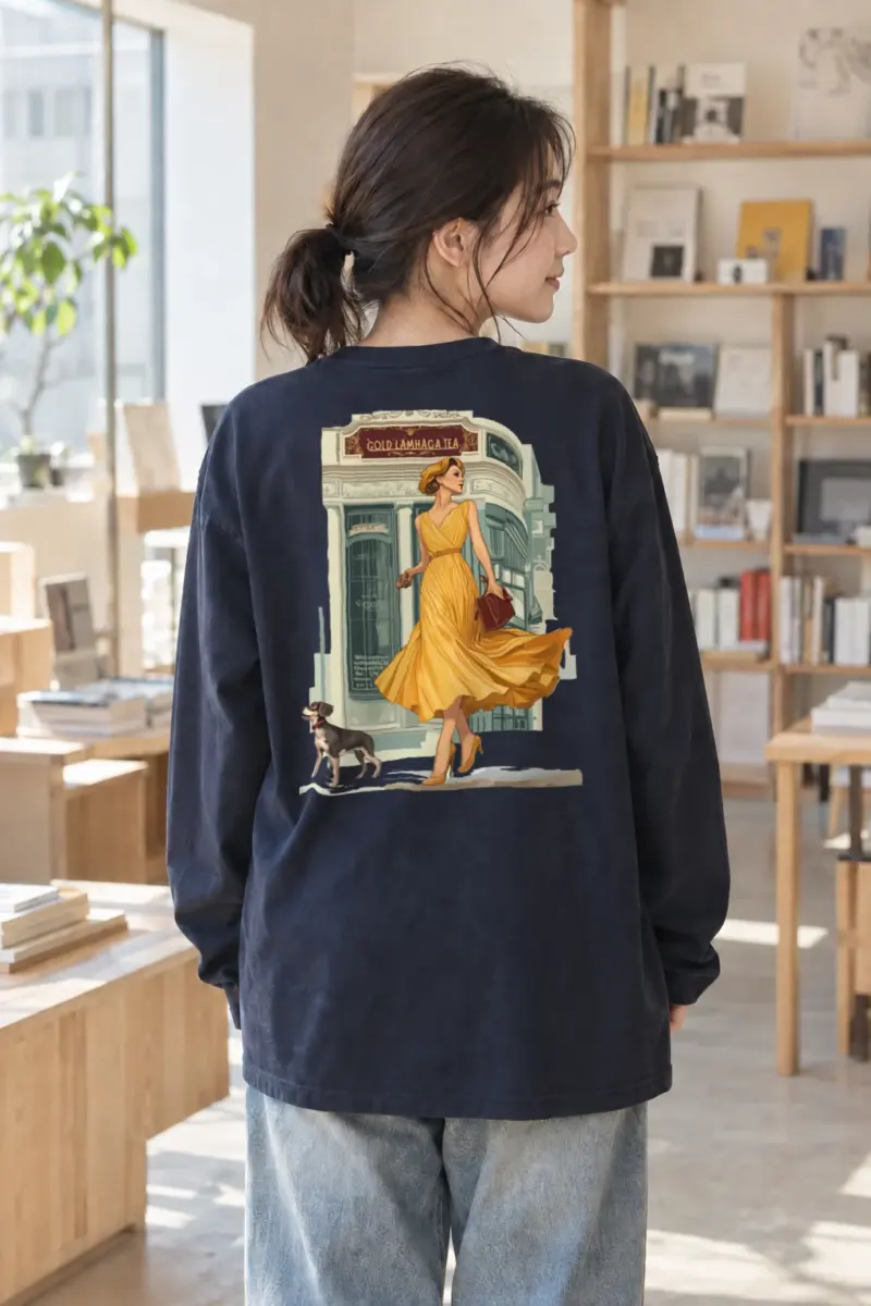"Golden Promenade" Unisex Longsleeve T-shirt | Gildan 2400