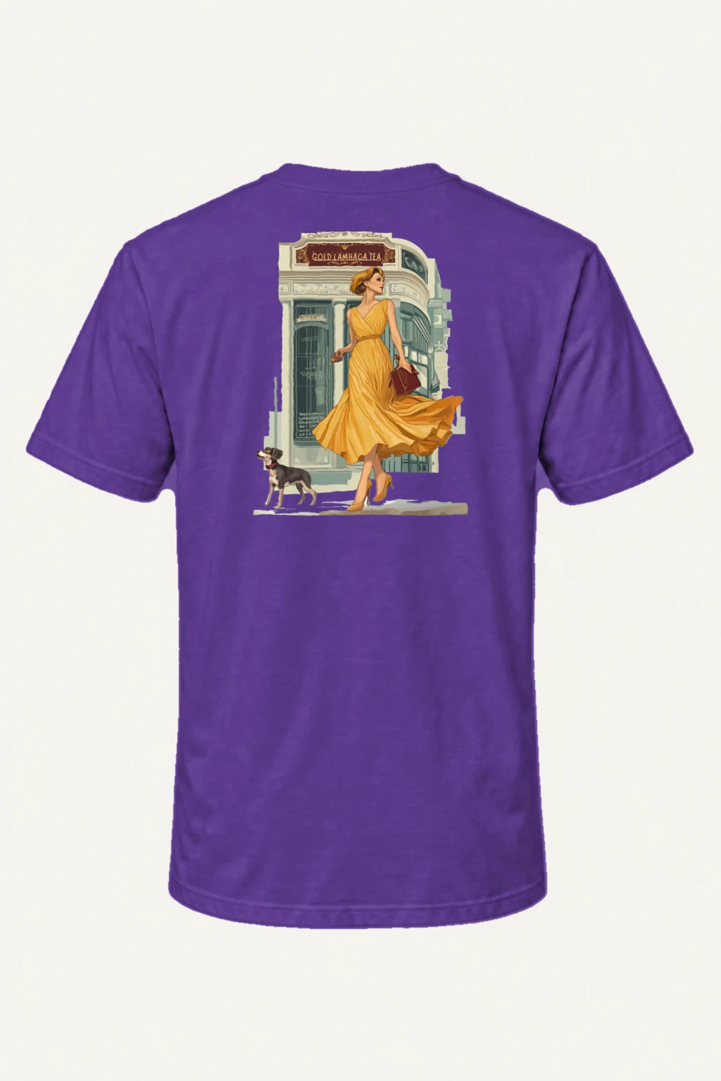 "Golden Tea Stroll" Heavyweight Unisex Crewneck T-shirt | Gildan 5000