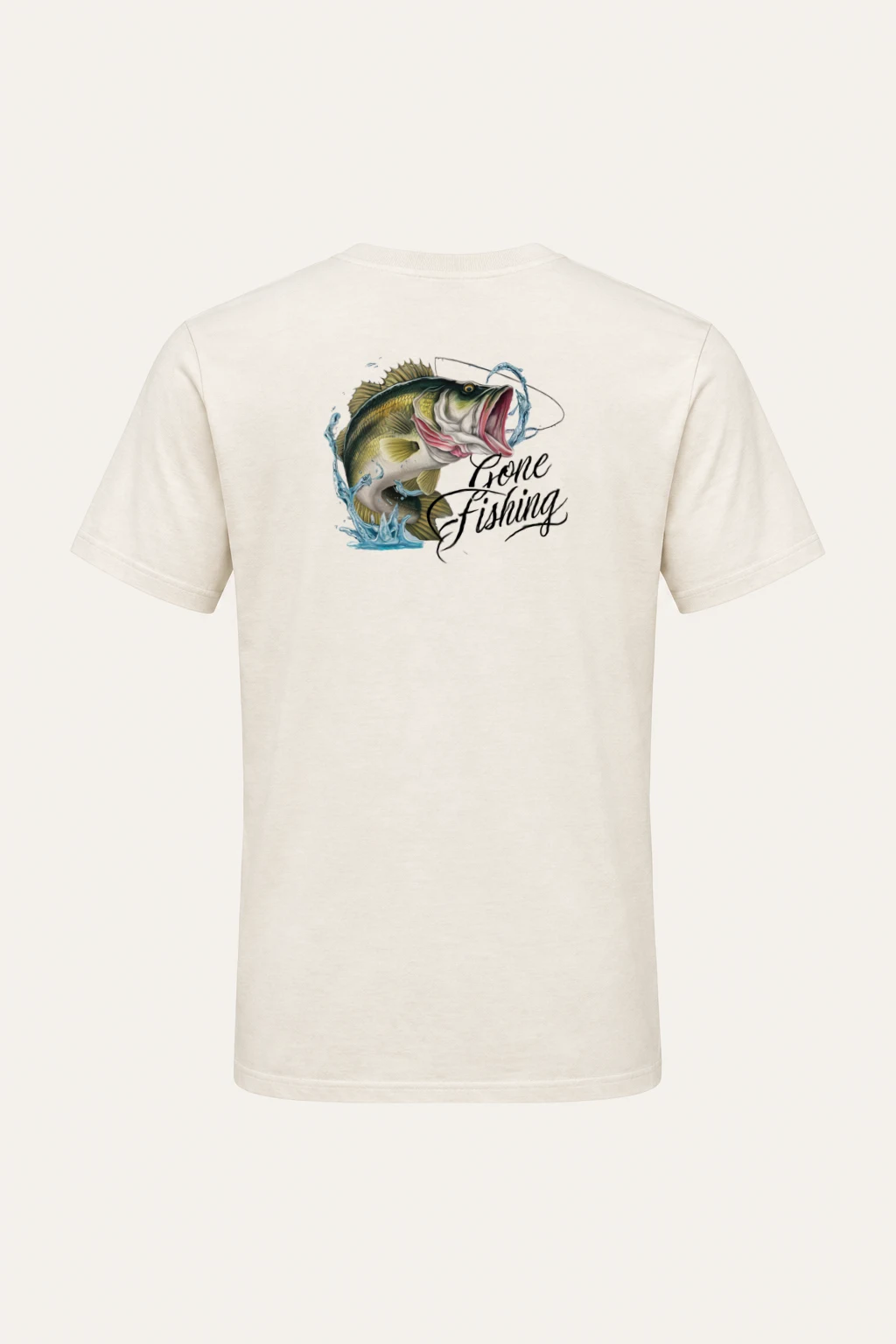 "Gone Fishing Bass" Heavyweight Unisex Crewneck T-shirt | Gildan 5000