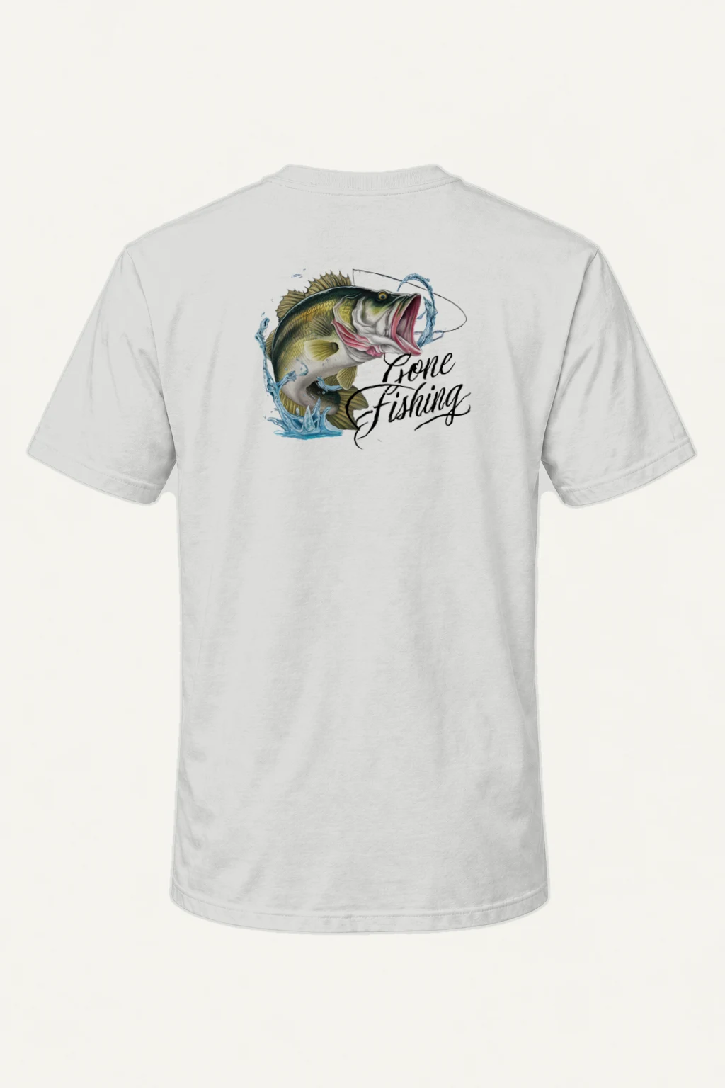 "Gone Fishing Bass" Heavyweight Unisex Crewneck T-shirt | Gildan 5000